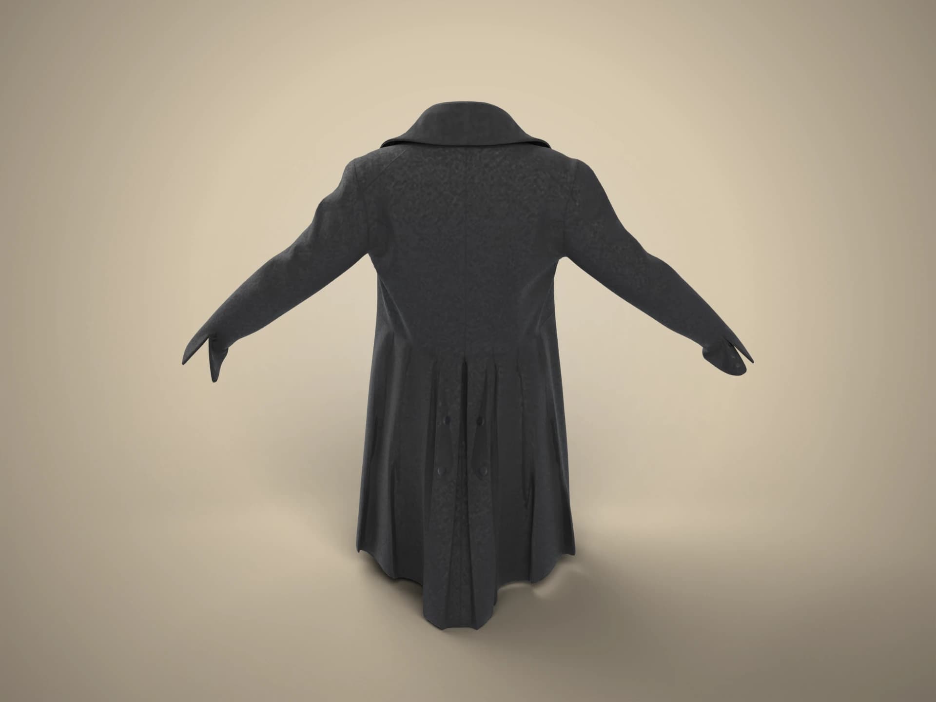 1830s Gentleman's Frock Coat 3D Model