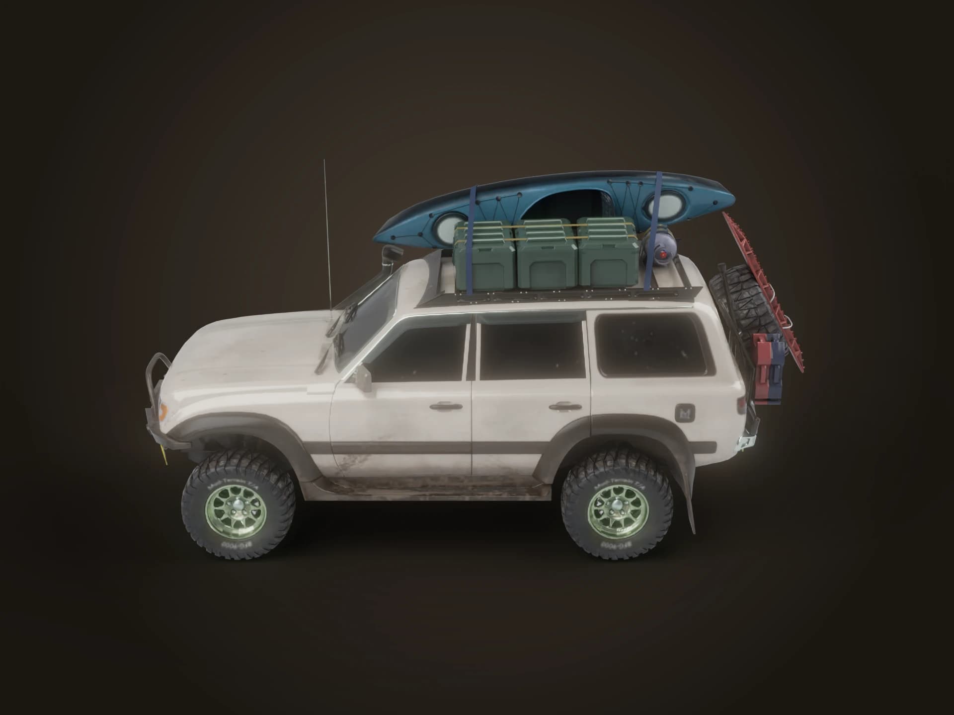 Off-Road Overland SUV with Roof Rack 3D Model