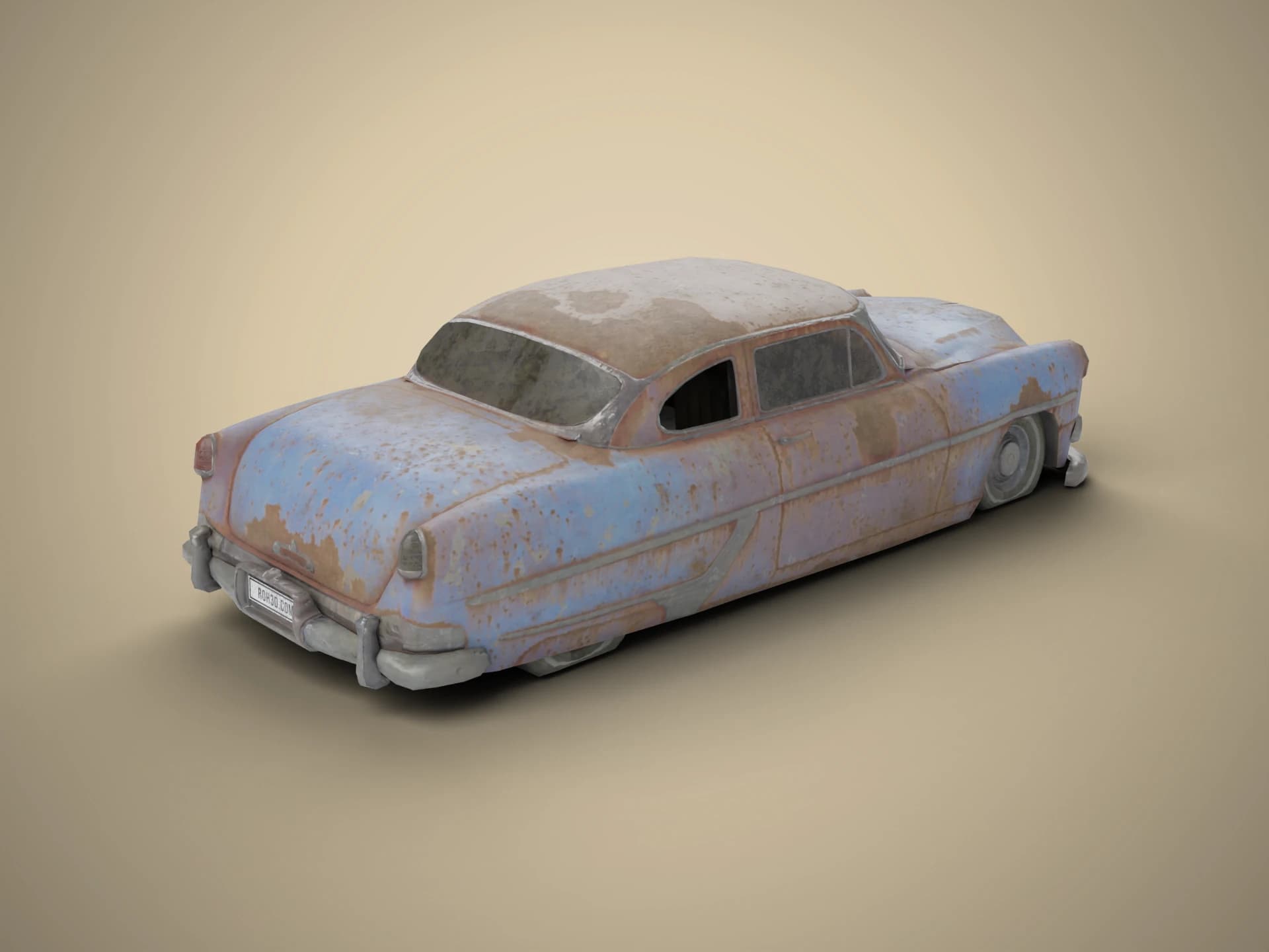 Abandoned Rusty Hudson Hornet Car 3D Model