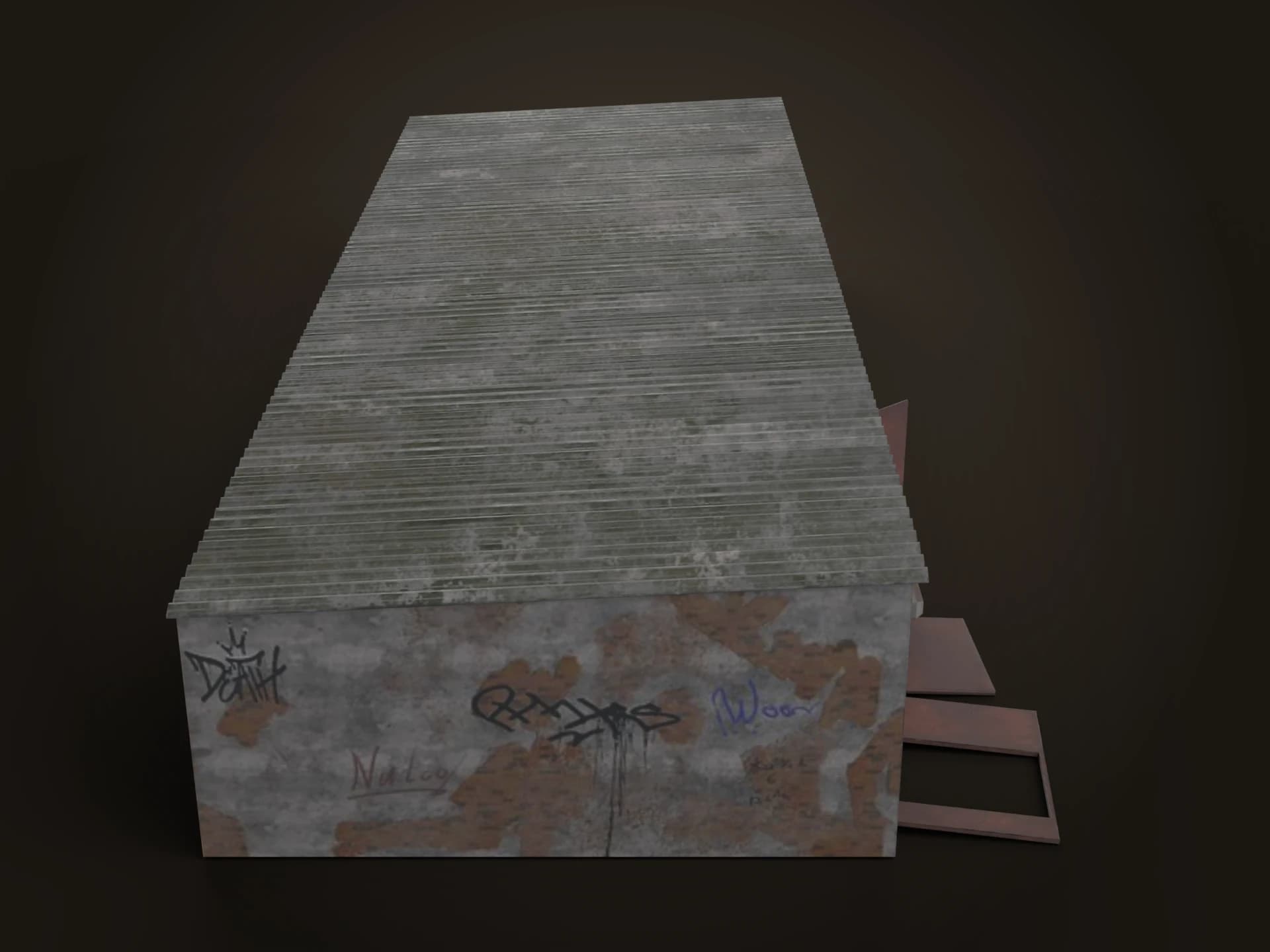 Abandoned Soviet Garage Block 3D Model