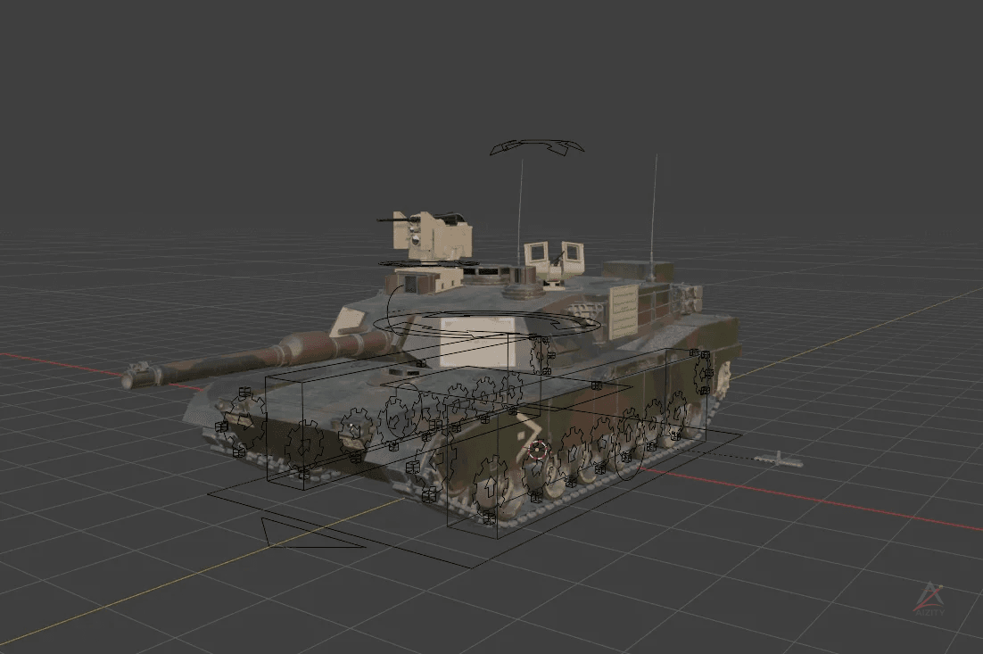 Abrams Tank Rigged 3D Model For Blender 5.1