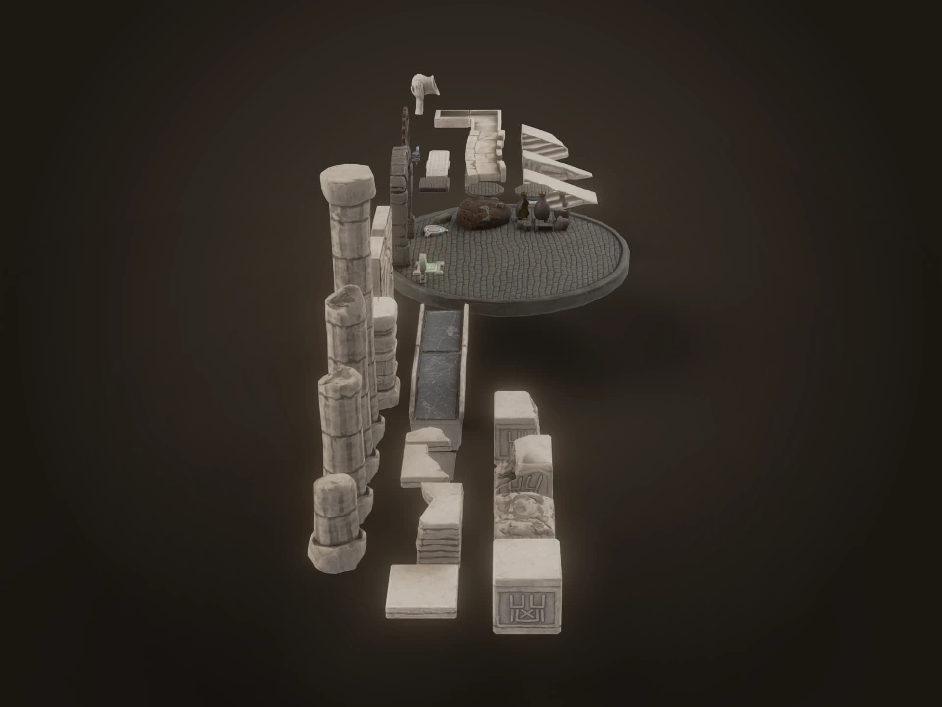 Ancient Ruins Asset Kit 3D Model