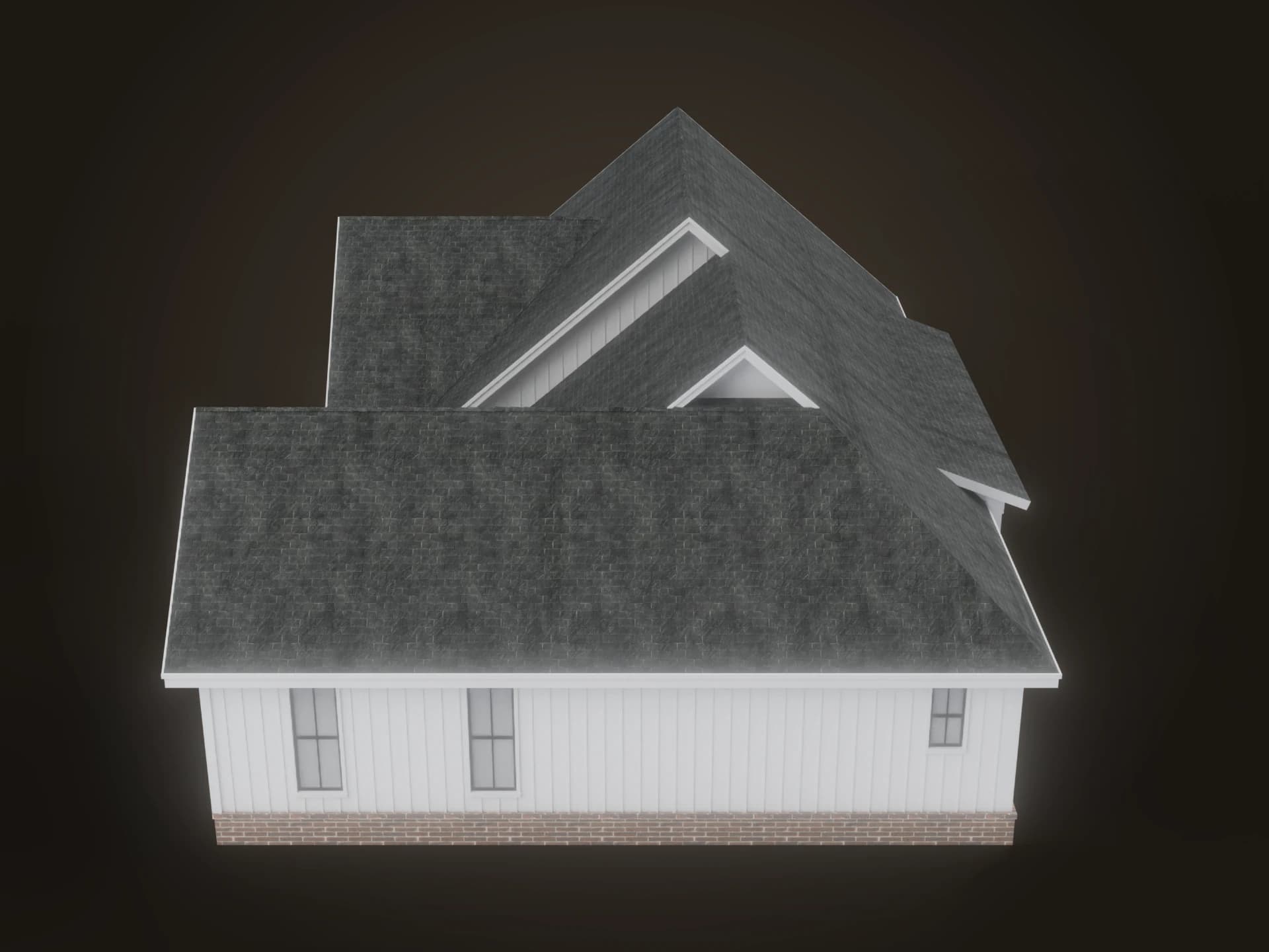 Modern Farmhouse Home with Garage 3D Model