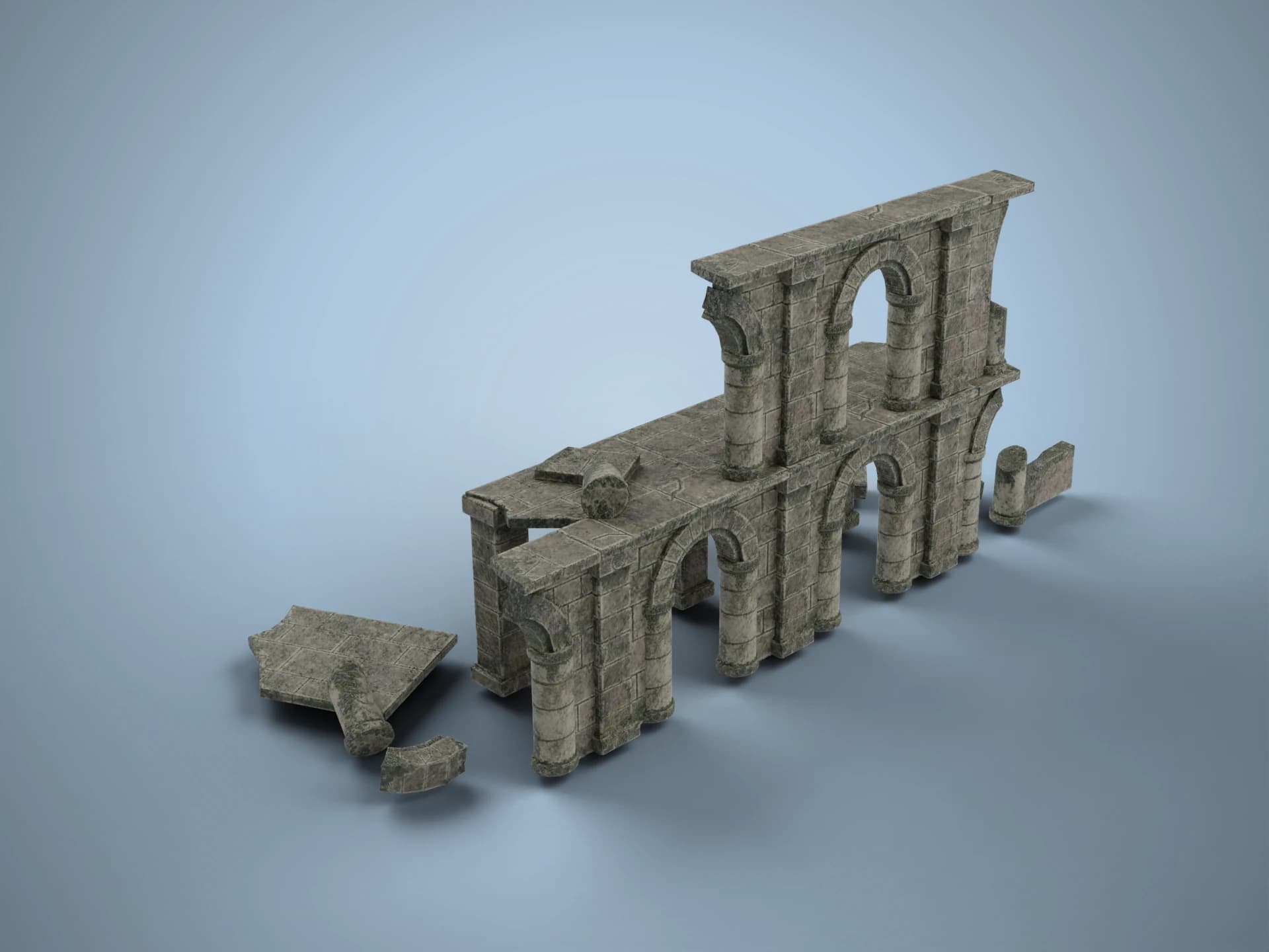 Ancient Stone Arch Ruins 3D Model