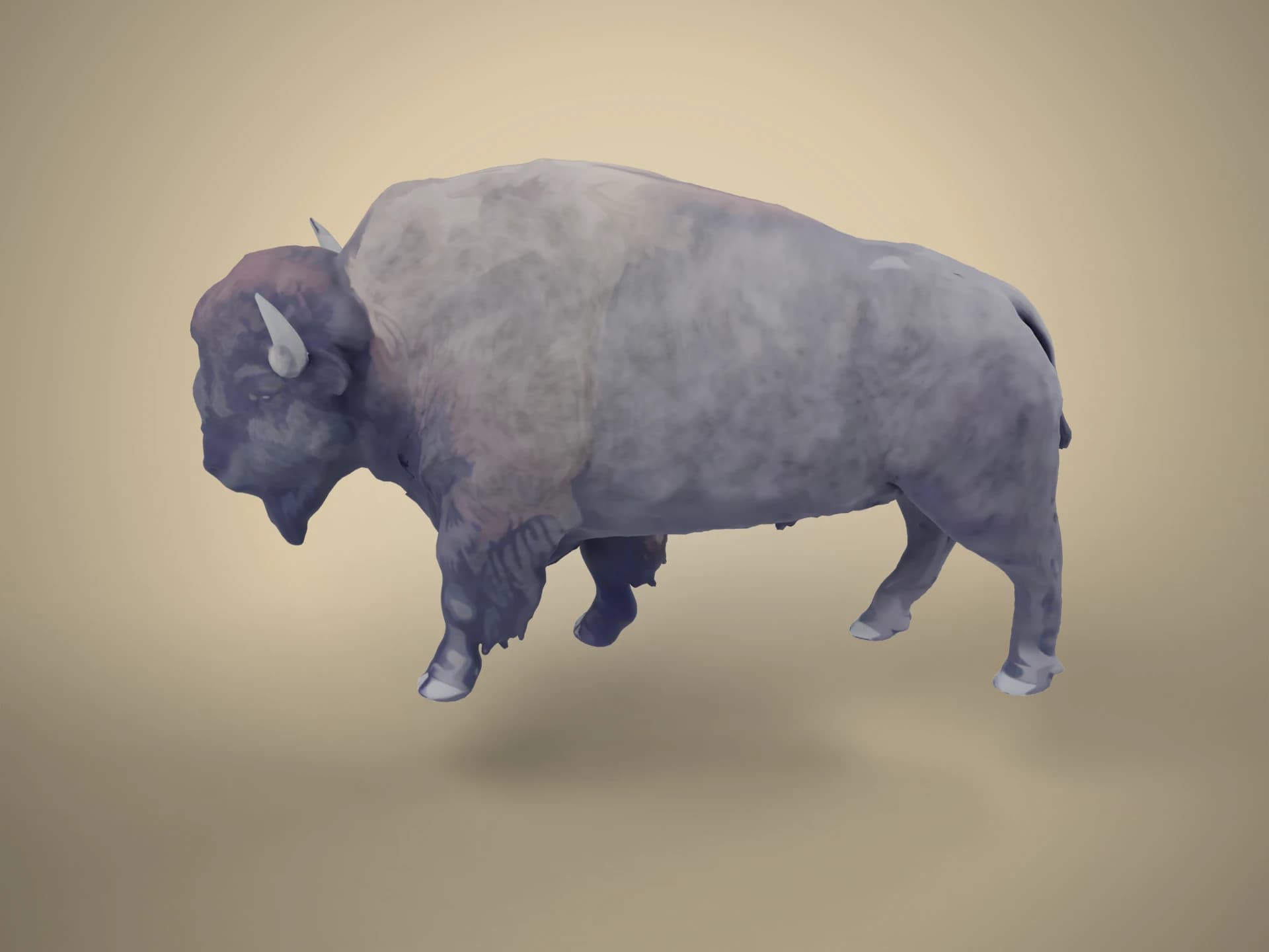 Animated American Bison 3D Model