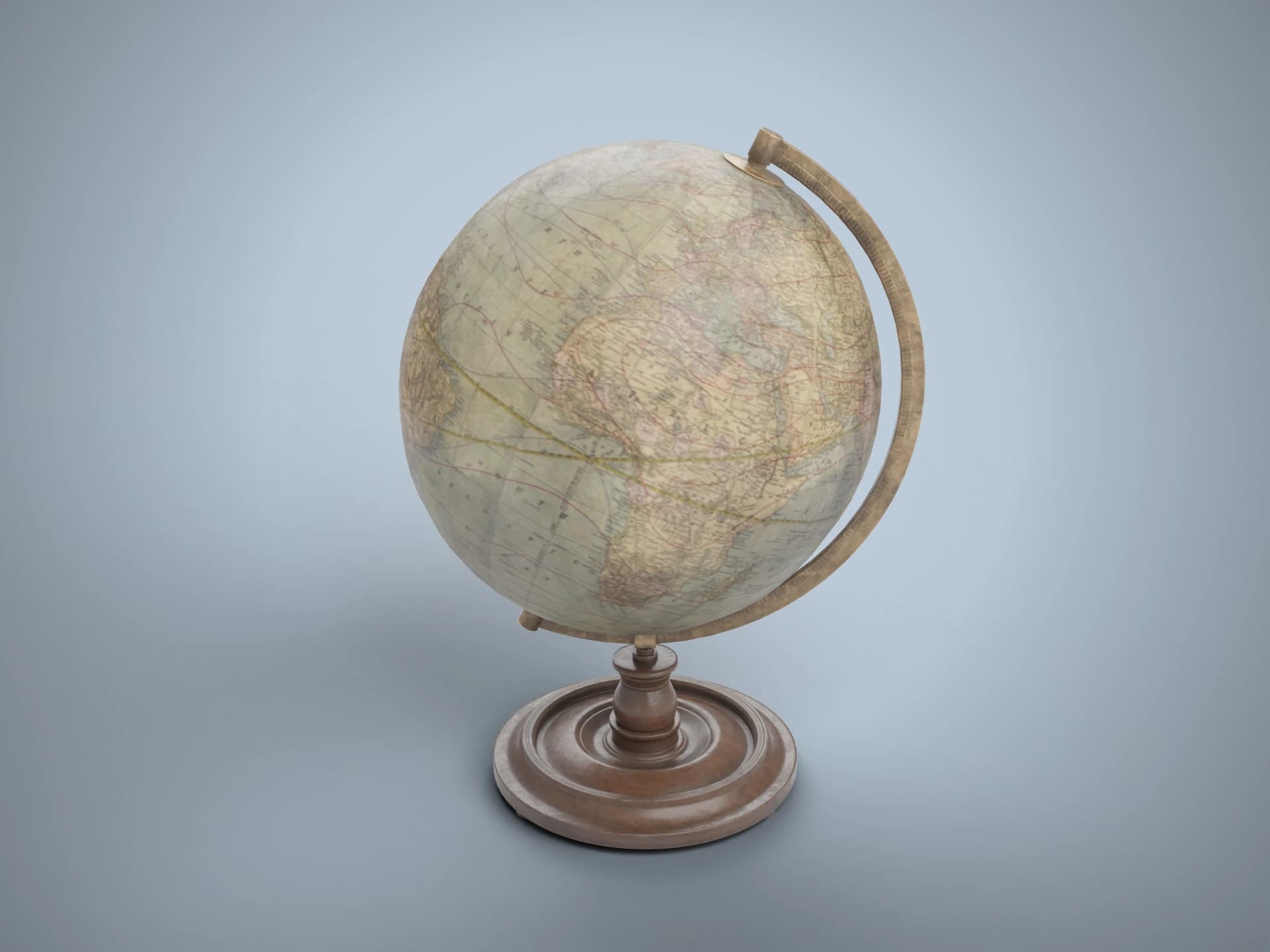 Antique Terrestrial Globe 3D Model