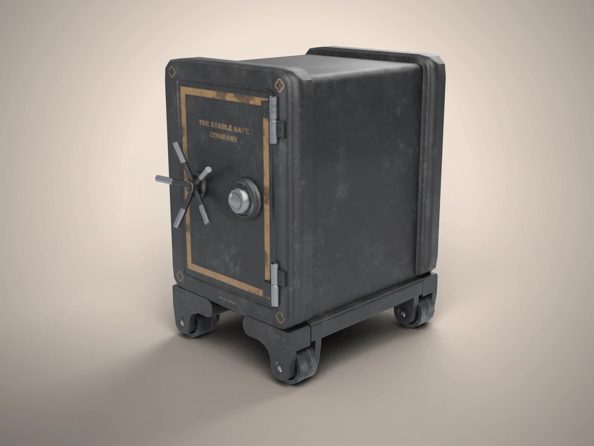 Antique Wild West Iron Safe 3D Model
