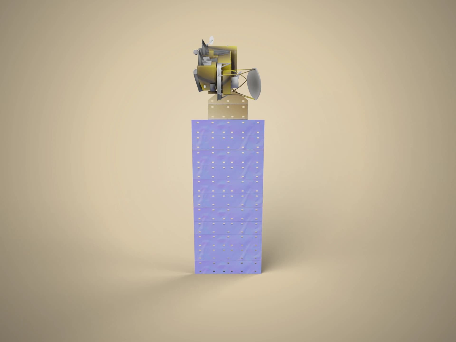 Aqua Earth-Observing Satellite Gold-Foil Textured 3D Model