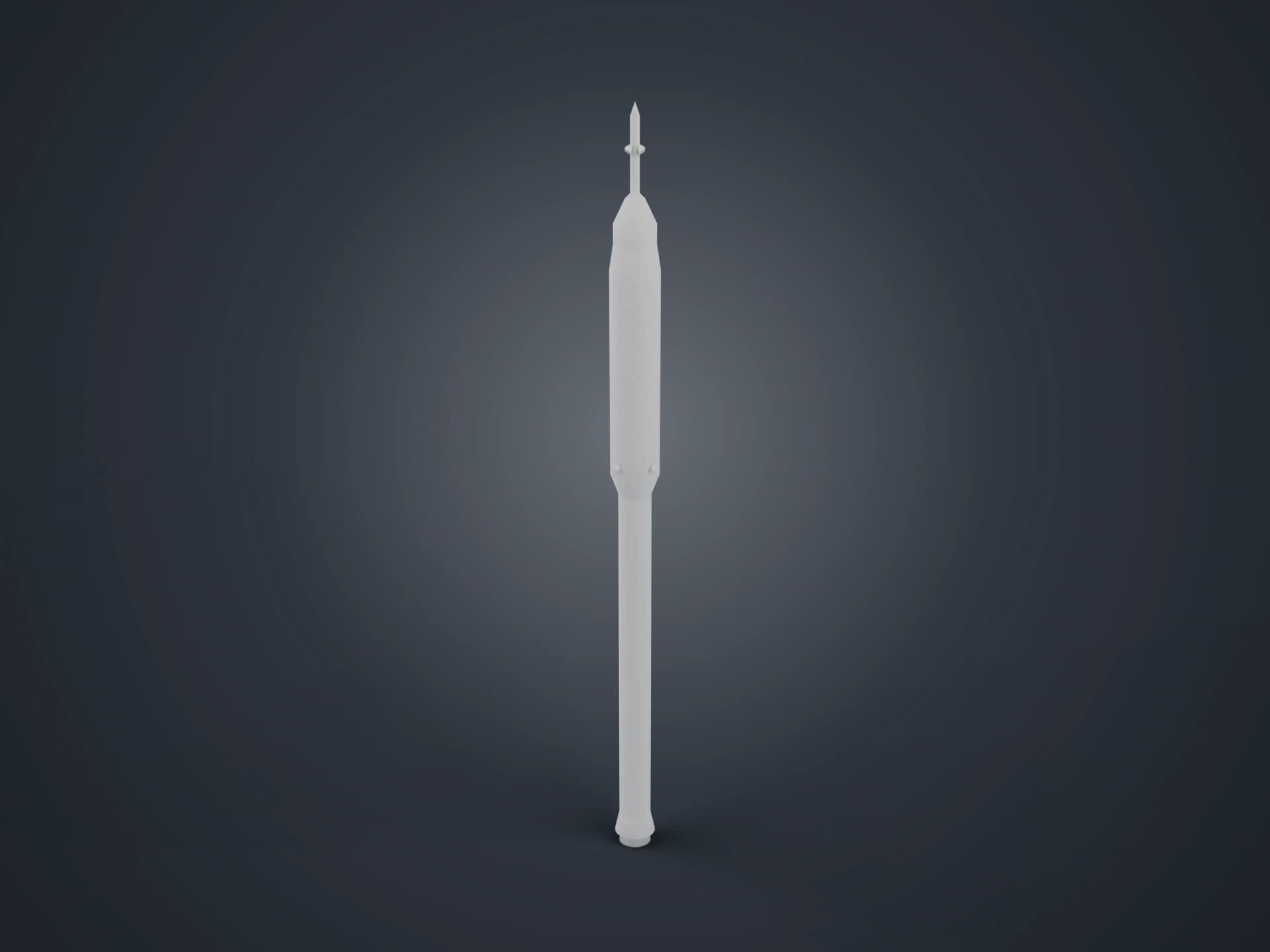 Ares I Crew Rocket in Plain White 3D Model