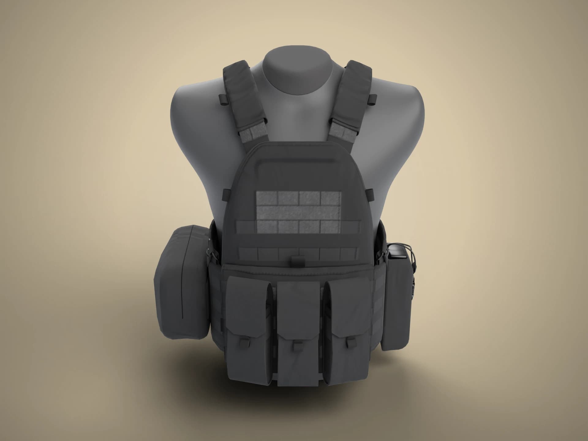 Tactical Plate Carrier Vest 3D Model