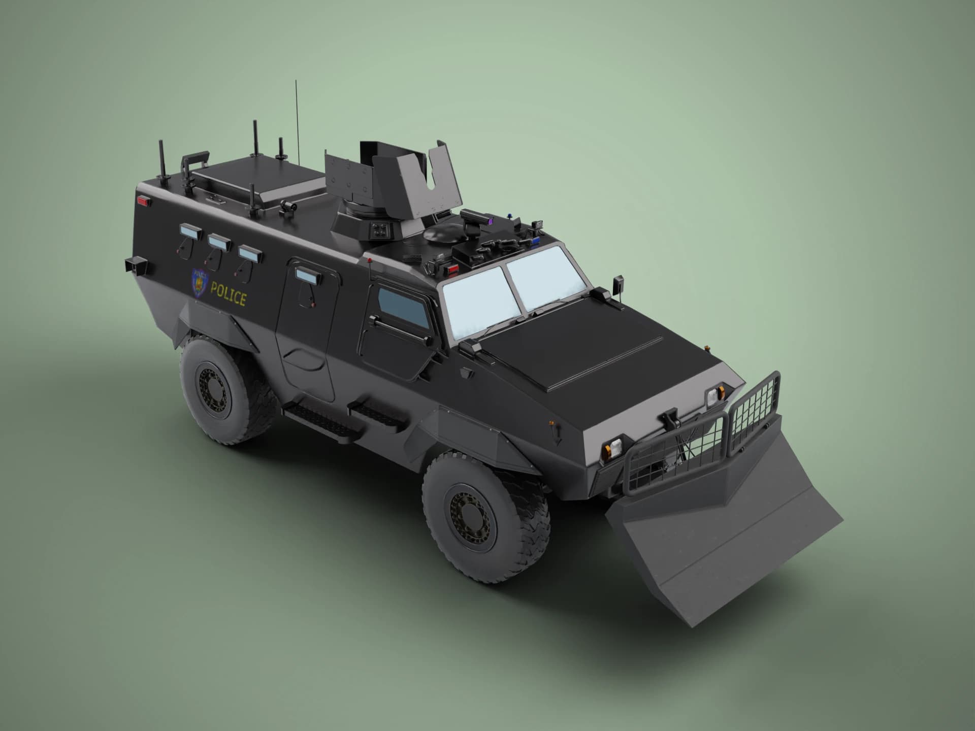 Armored Police Tactical Truck 3D Model