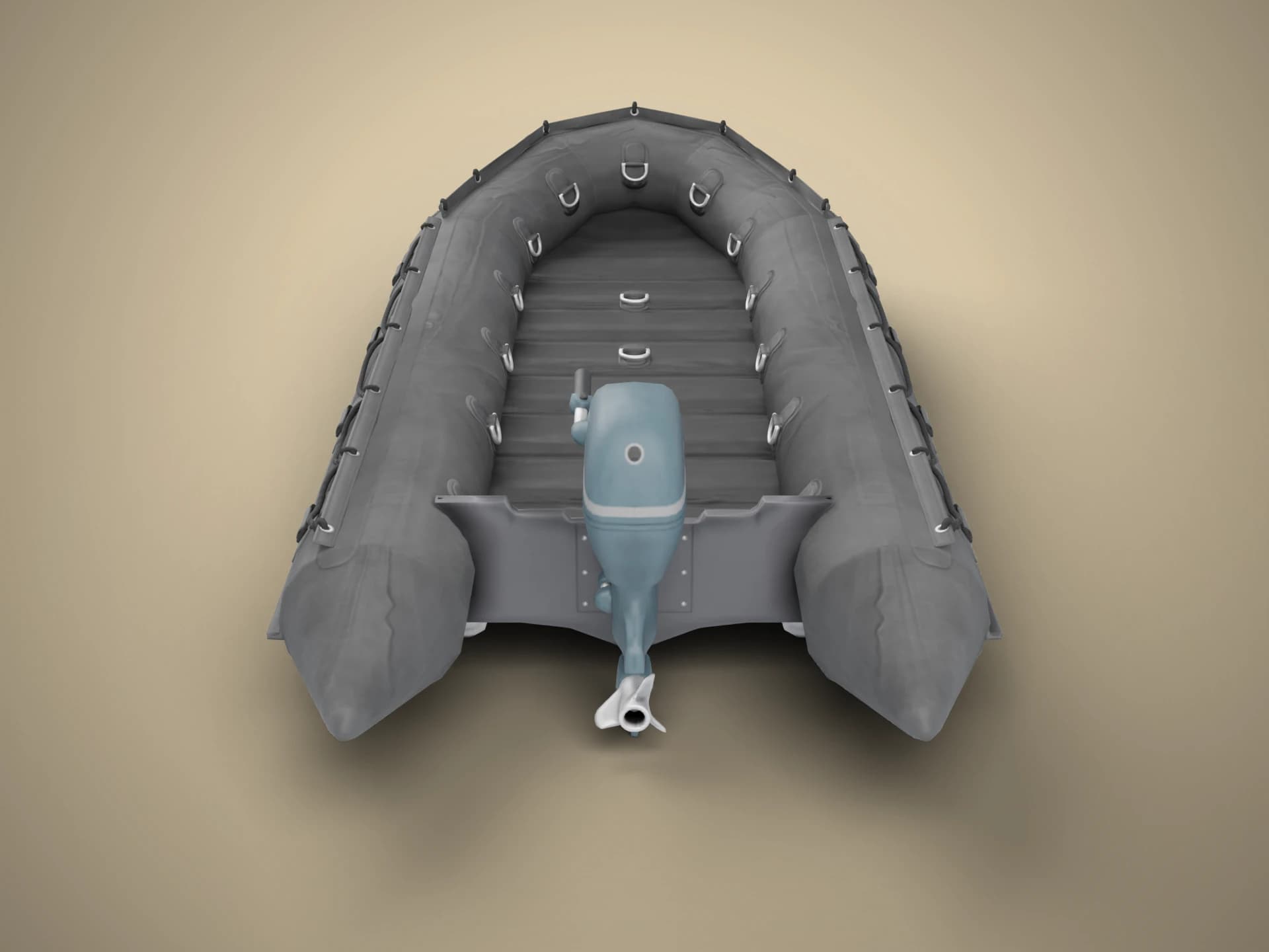 Military Inflatable Assault Boat 3D Model