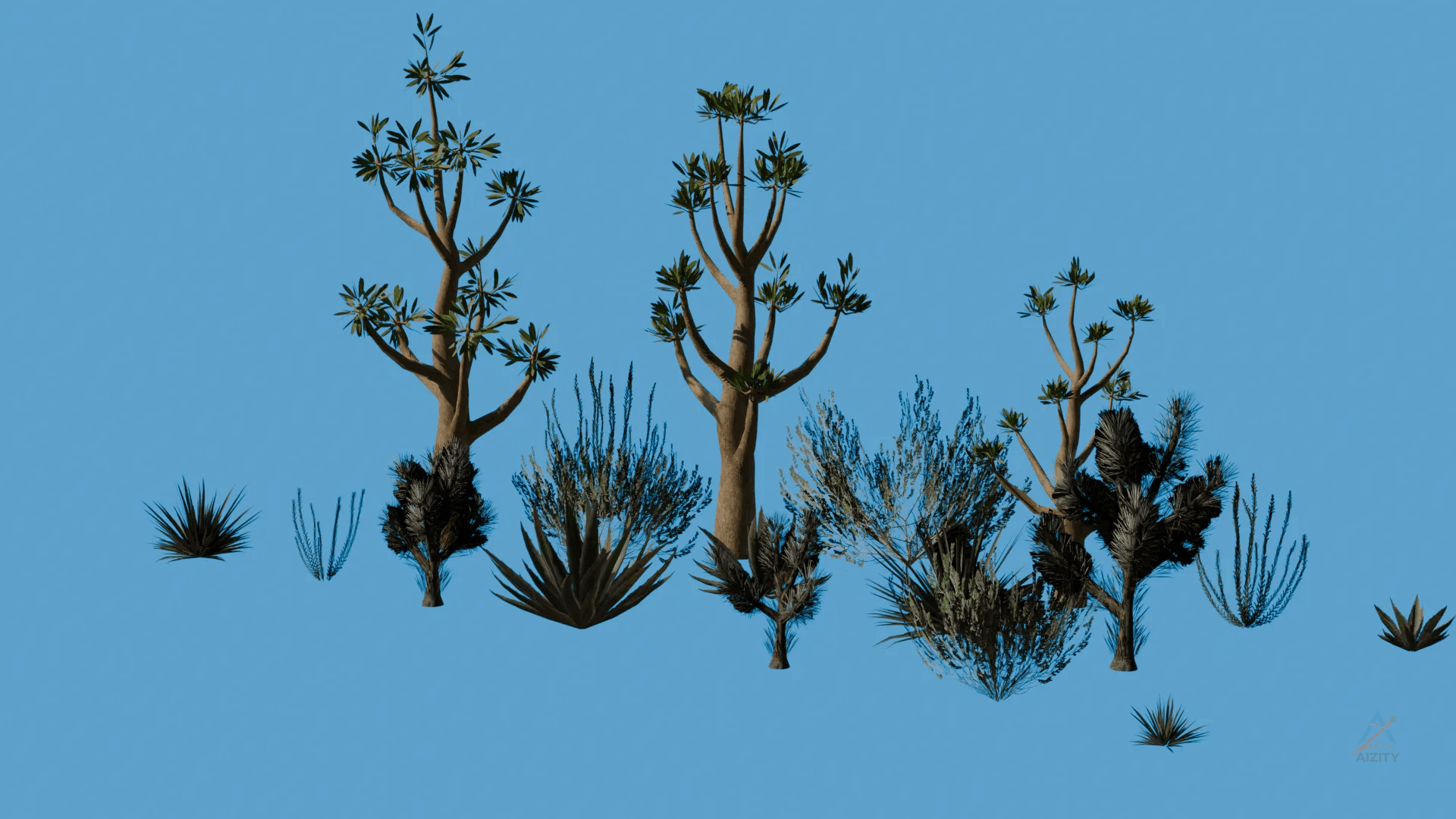 Desert Shrubs 3D Model Pack