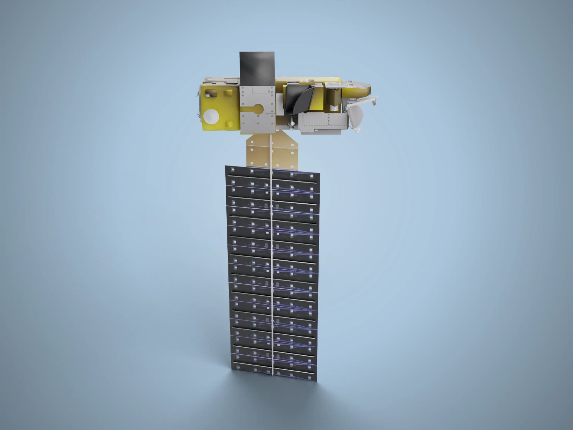 Aura Atmospheric Satellite Gold-Foil Textured 3D Model