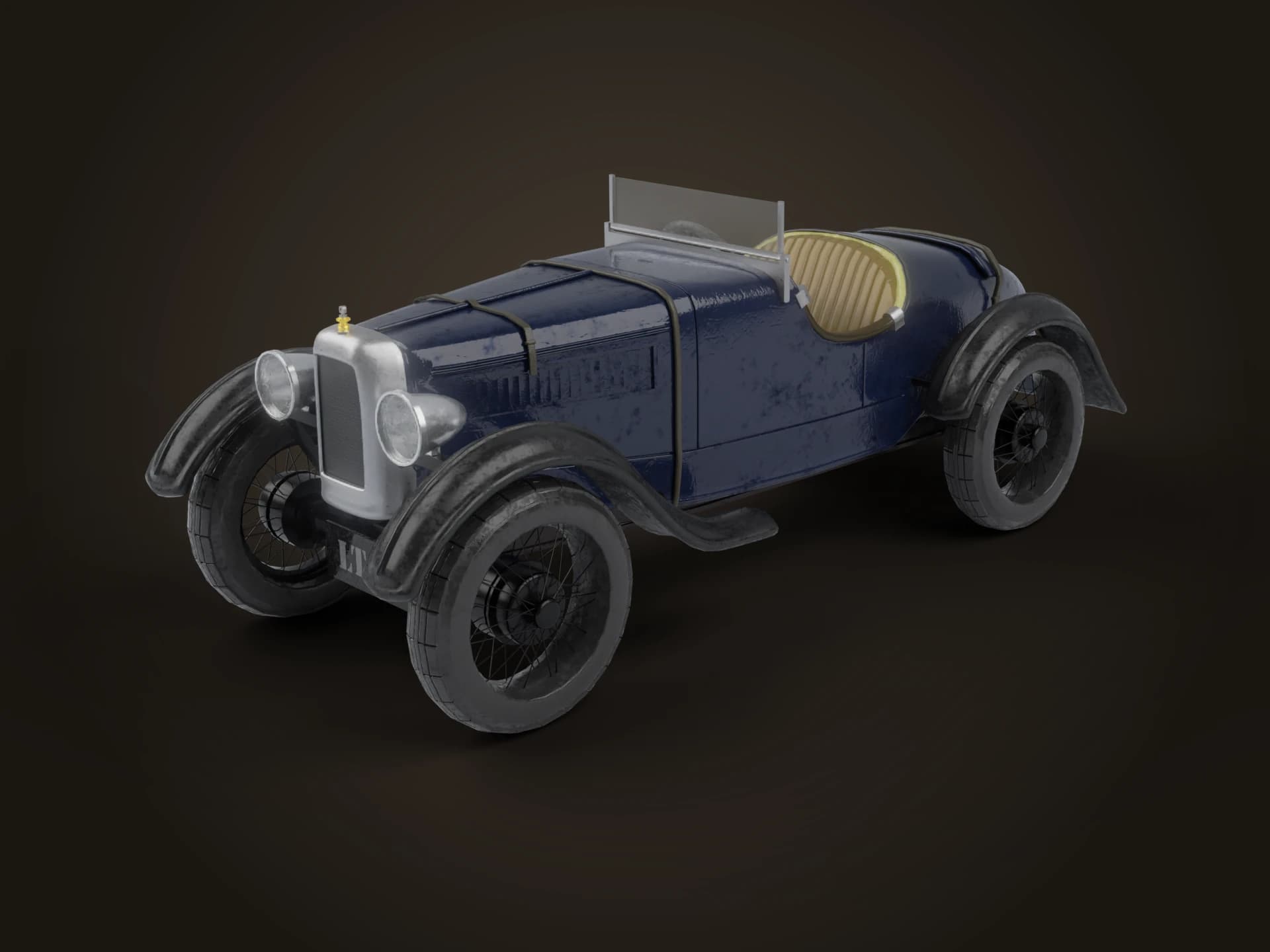 Austin 7 Ulster Vintage Sports Car 3D Model