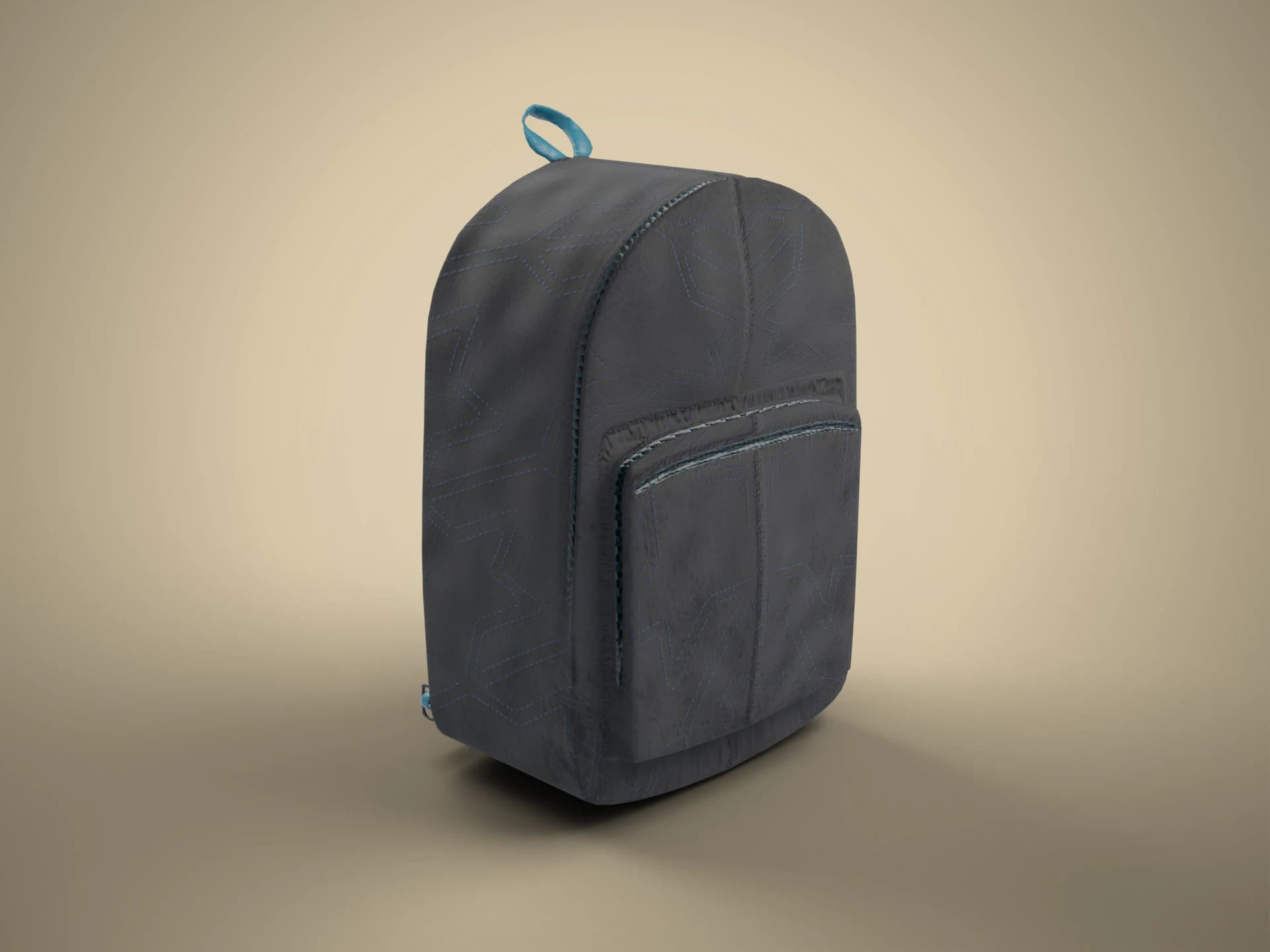 Dark Grey Everyday Backpack 3D Model