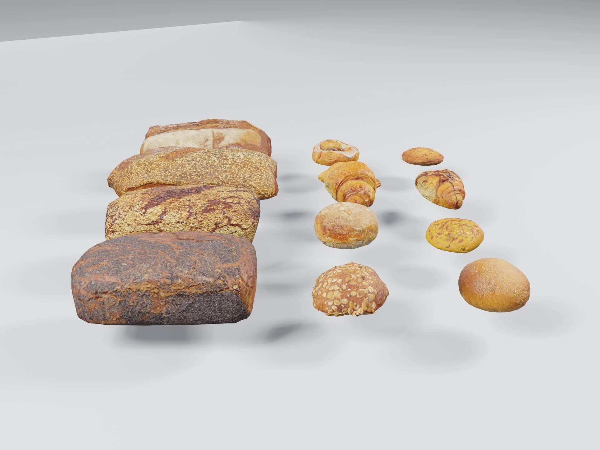 Bakery Bread And Pastry Collection 3D Model