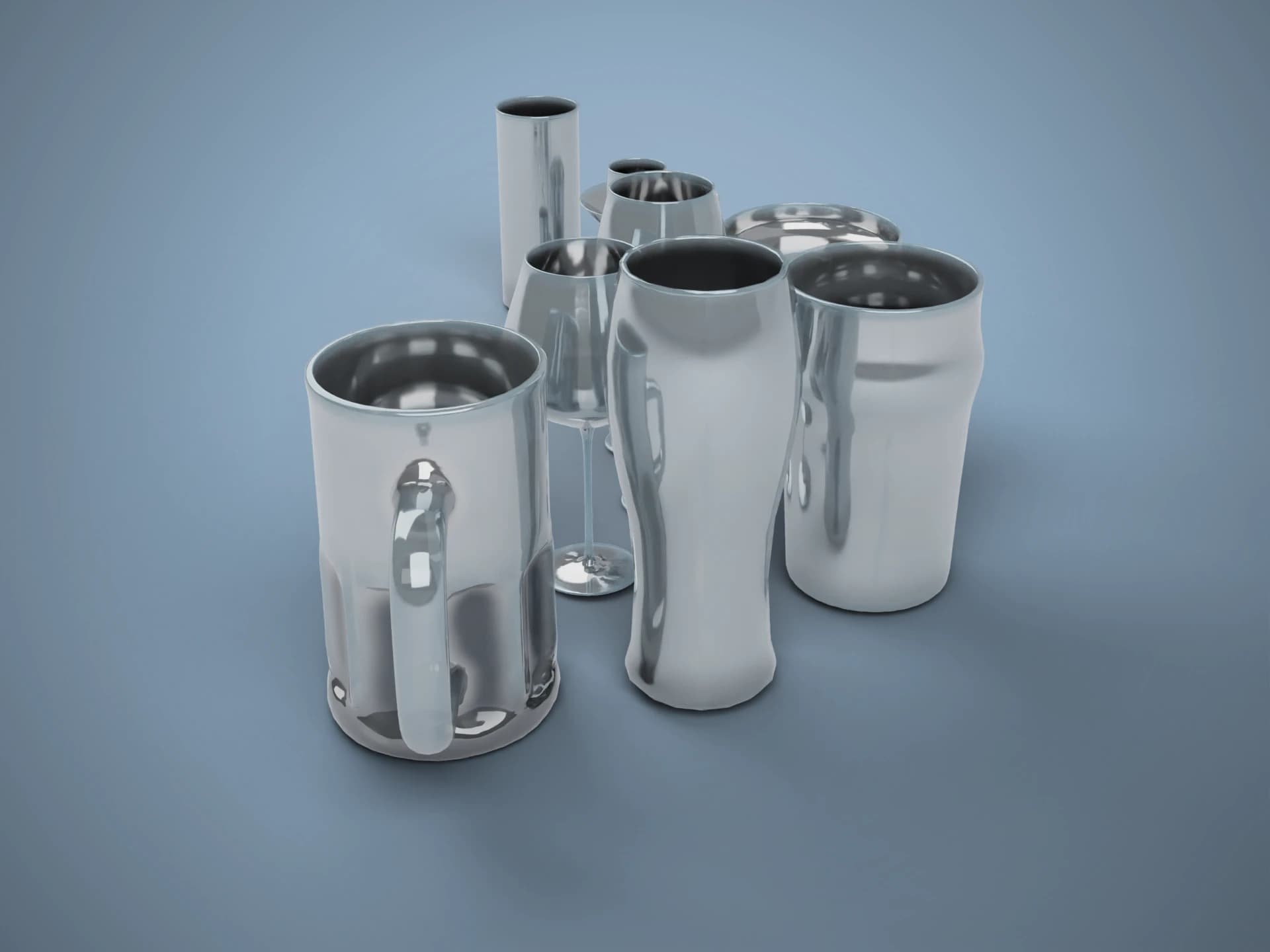 Bar Glassware Set 3D Model