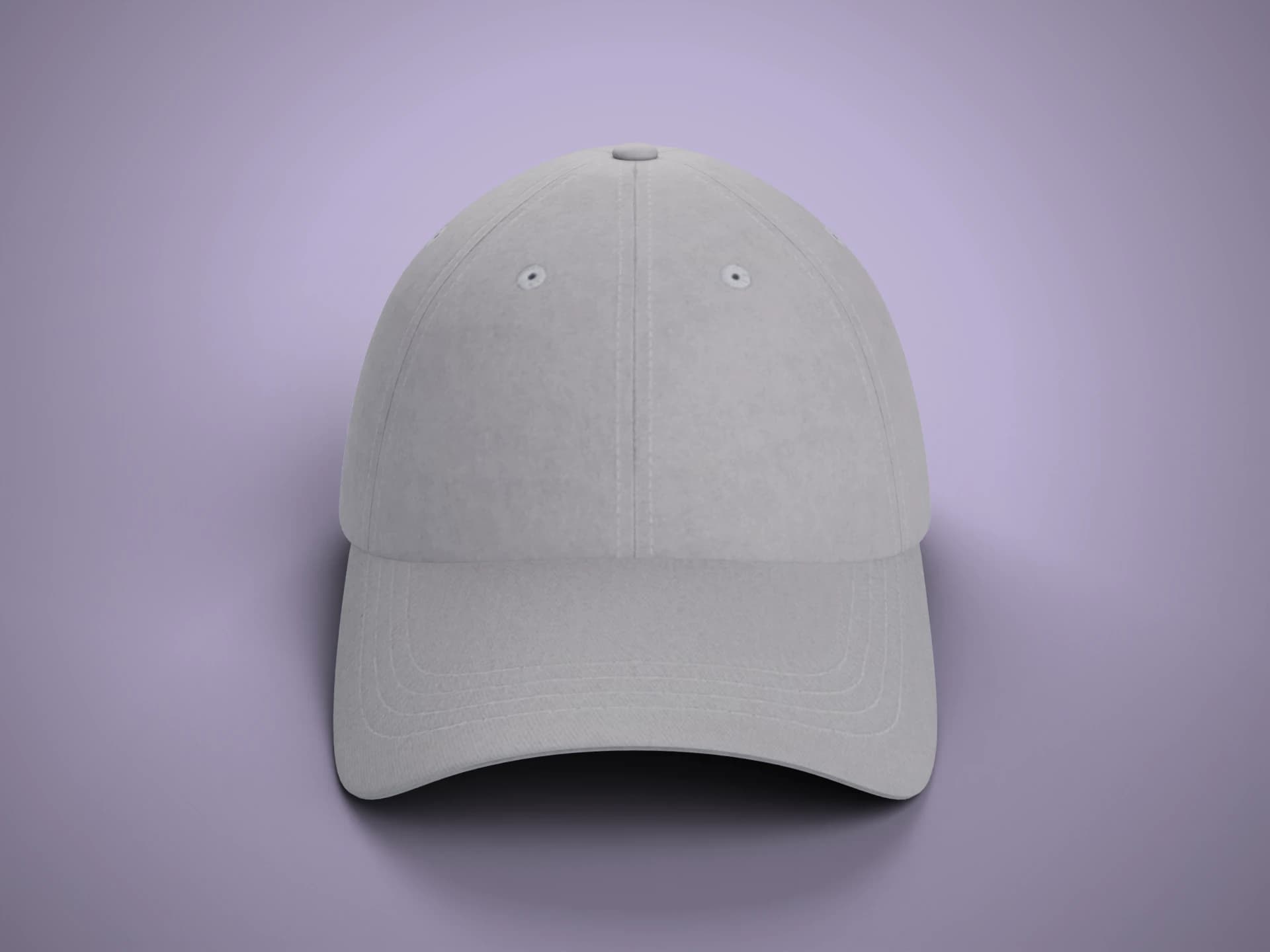 Plain Grey Baseball Cap 3D Model