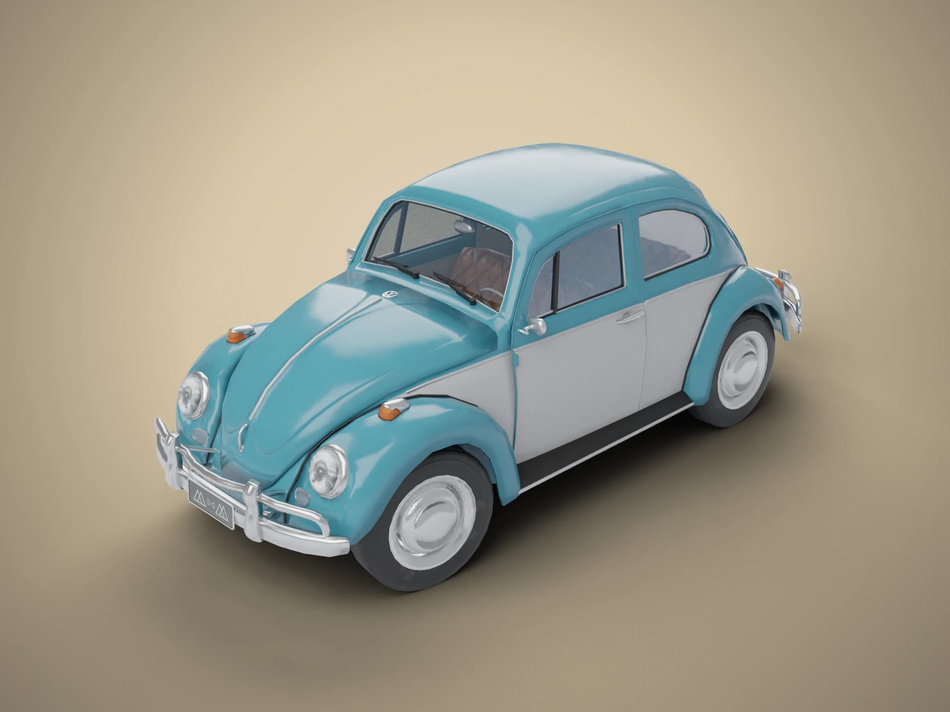 Classic VW Beetle (Fusca) Car 3D Model