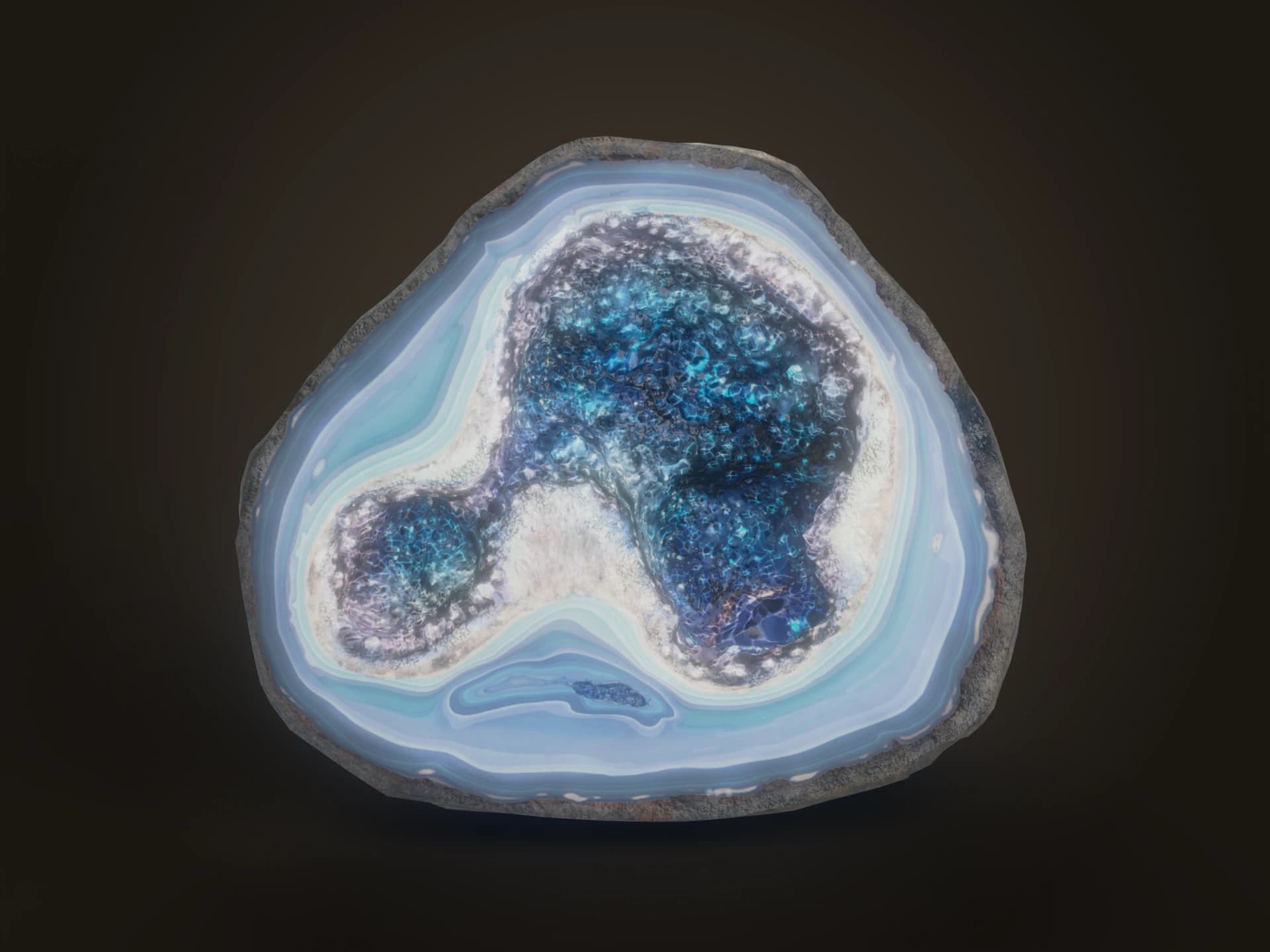 Blue Agate Geode 3D Model