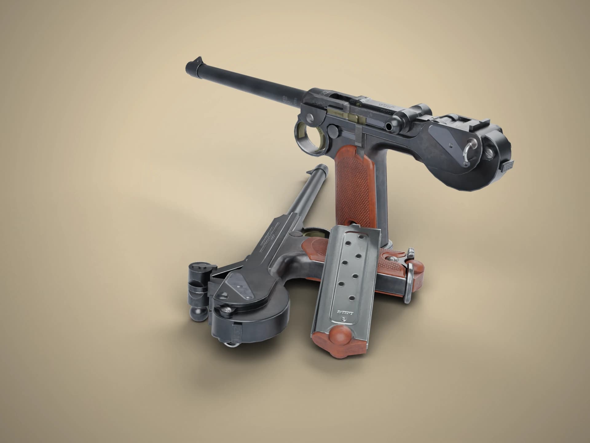 Borchardt C93 Pistol 3D Model