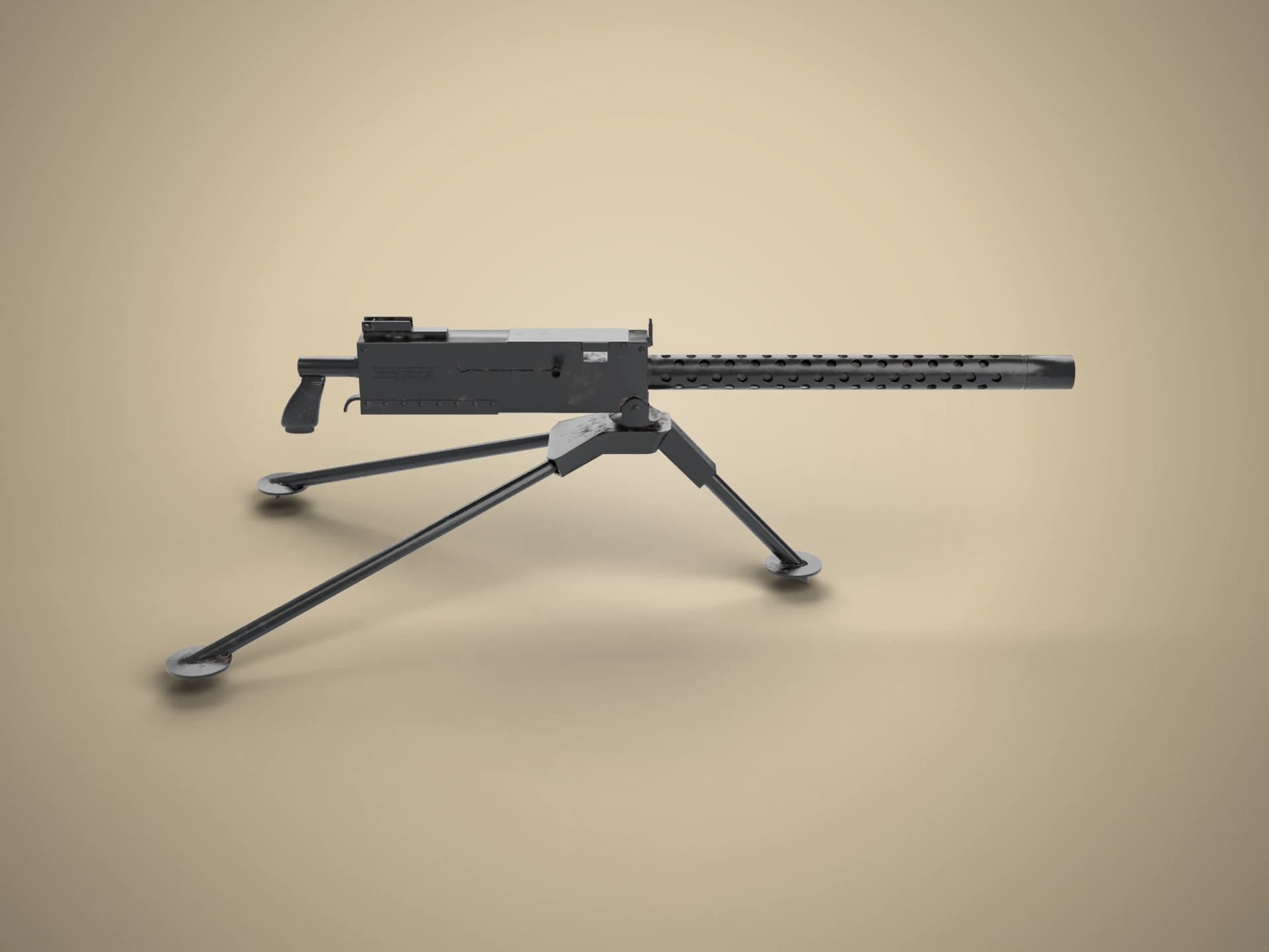 M1919 Browning Machine Gun 3D Model