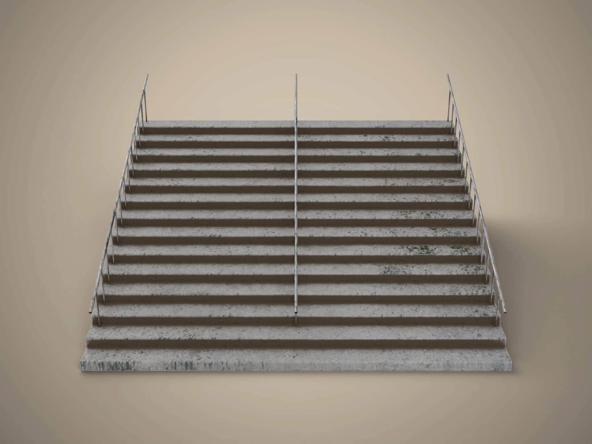 Concrete Outdoor Staircase 3D Model