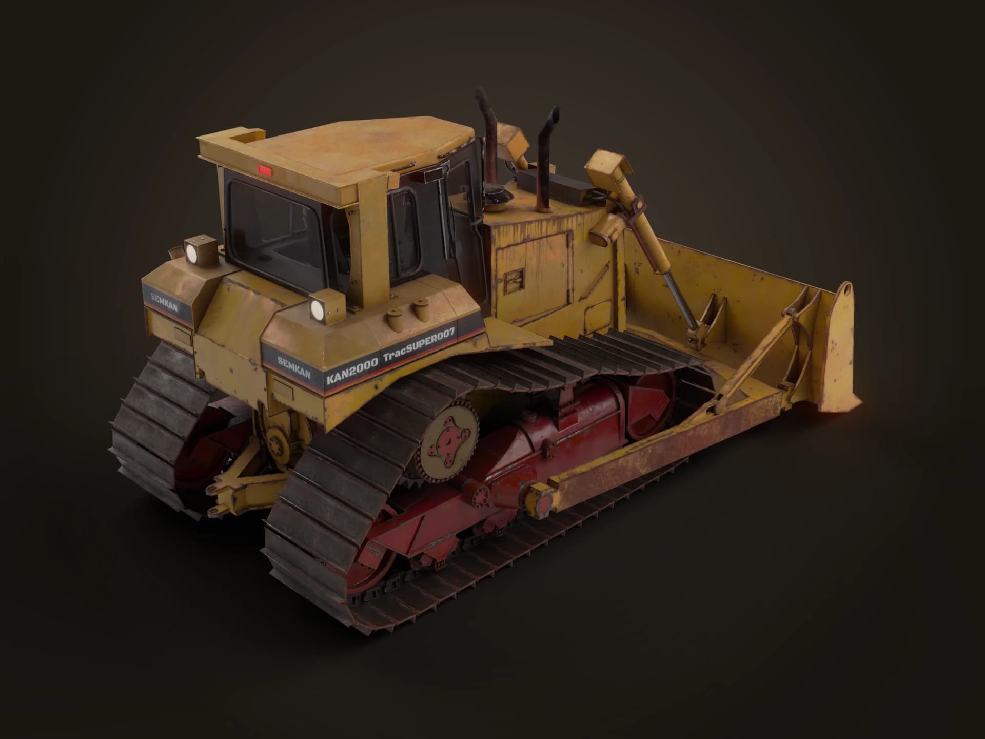 Rusty Crawler Bulldozer 3D Model