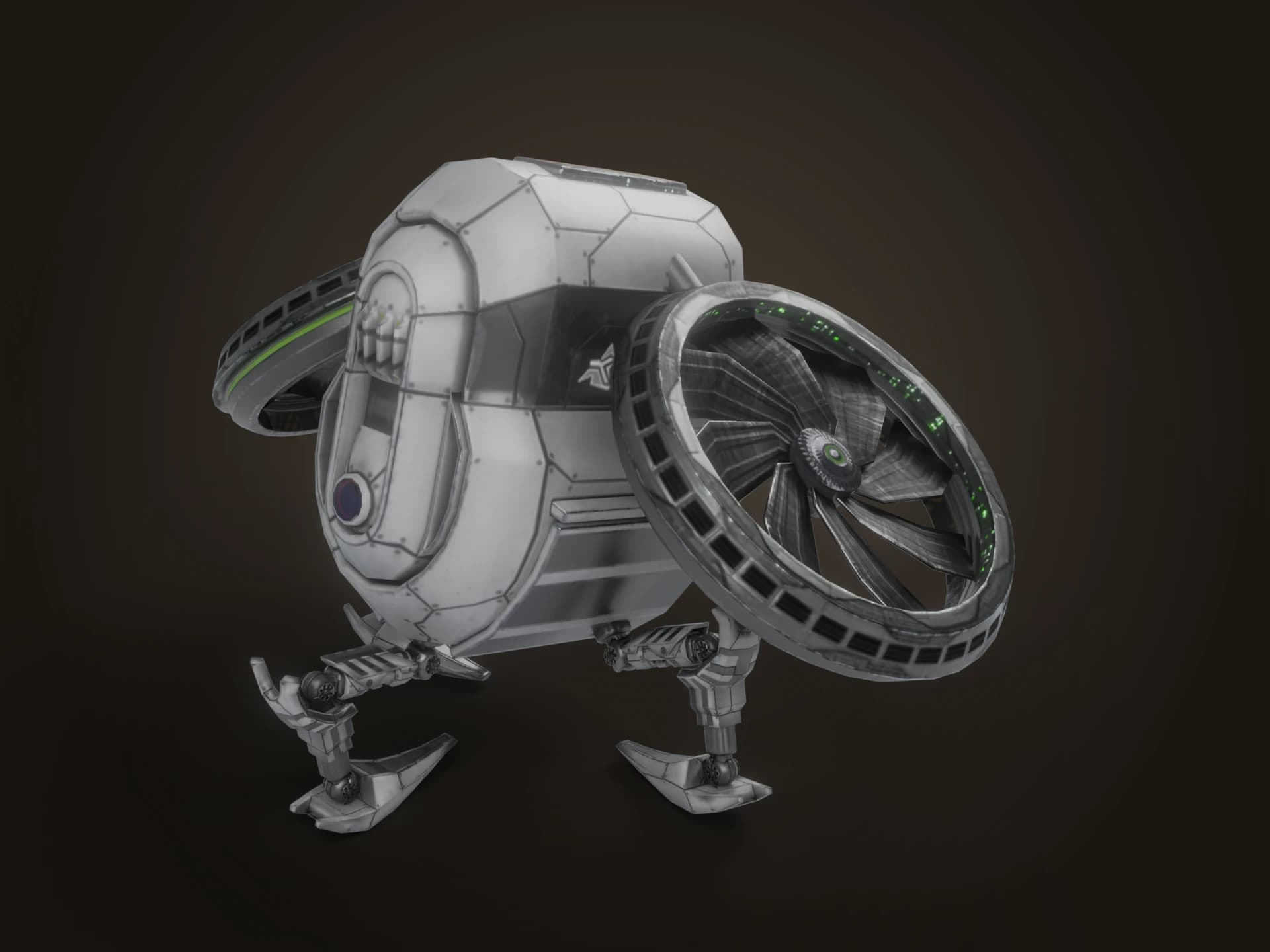 Animated Sci-fi Buster Drone Robot 3D Model