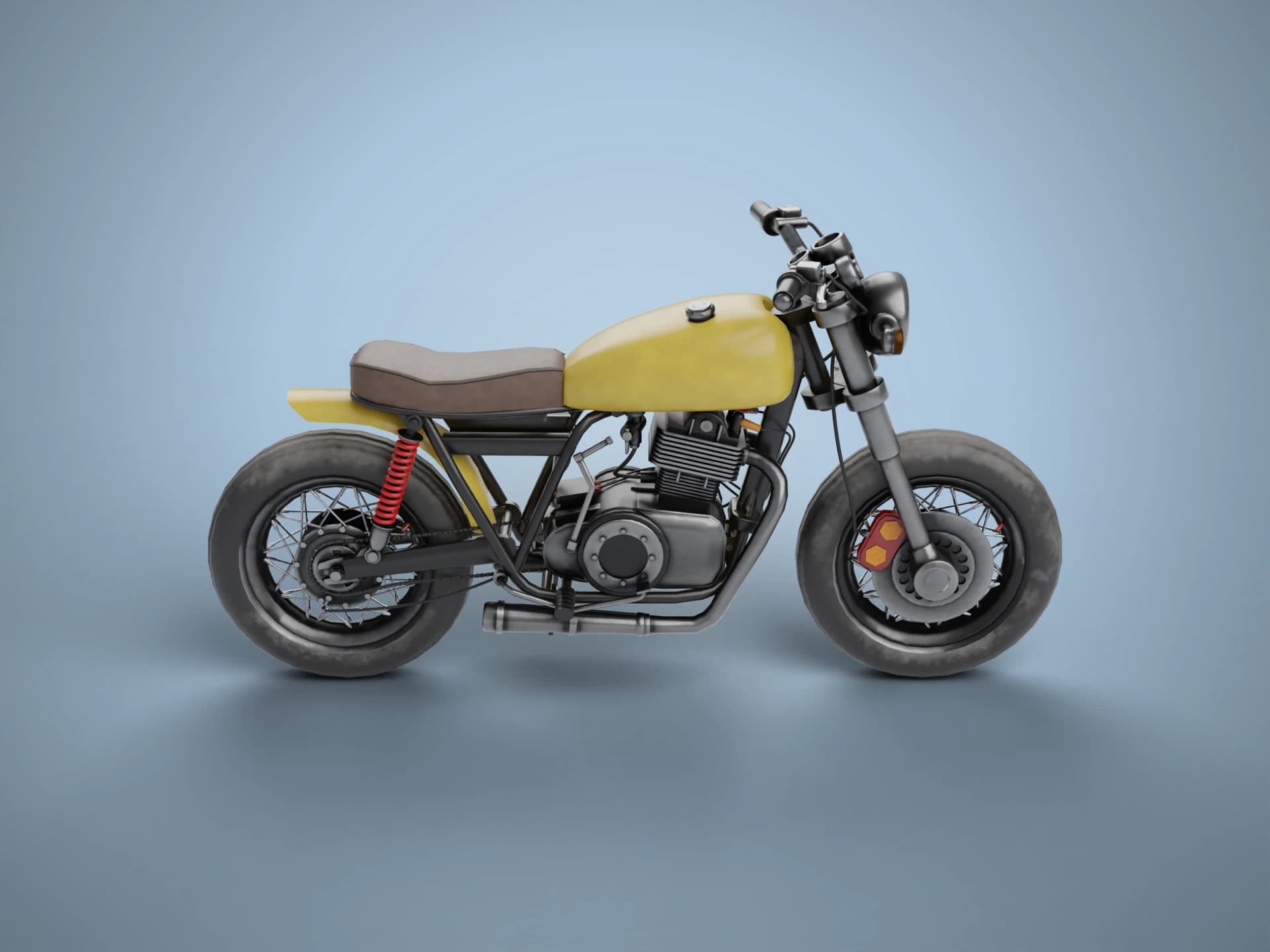 Custom Cafe Racer Motorcycle 3D Model