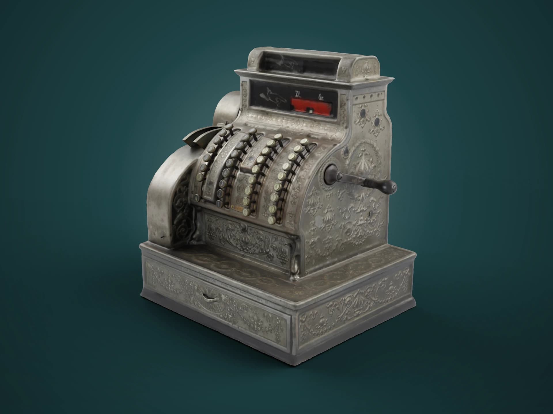 Antique Ornate Cash Register 3D Model