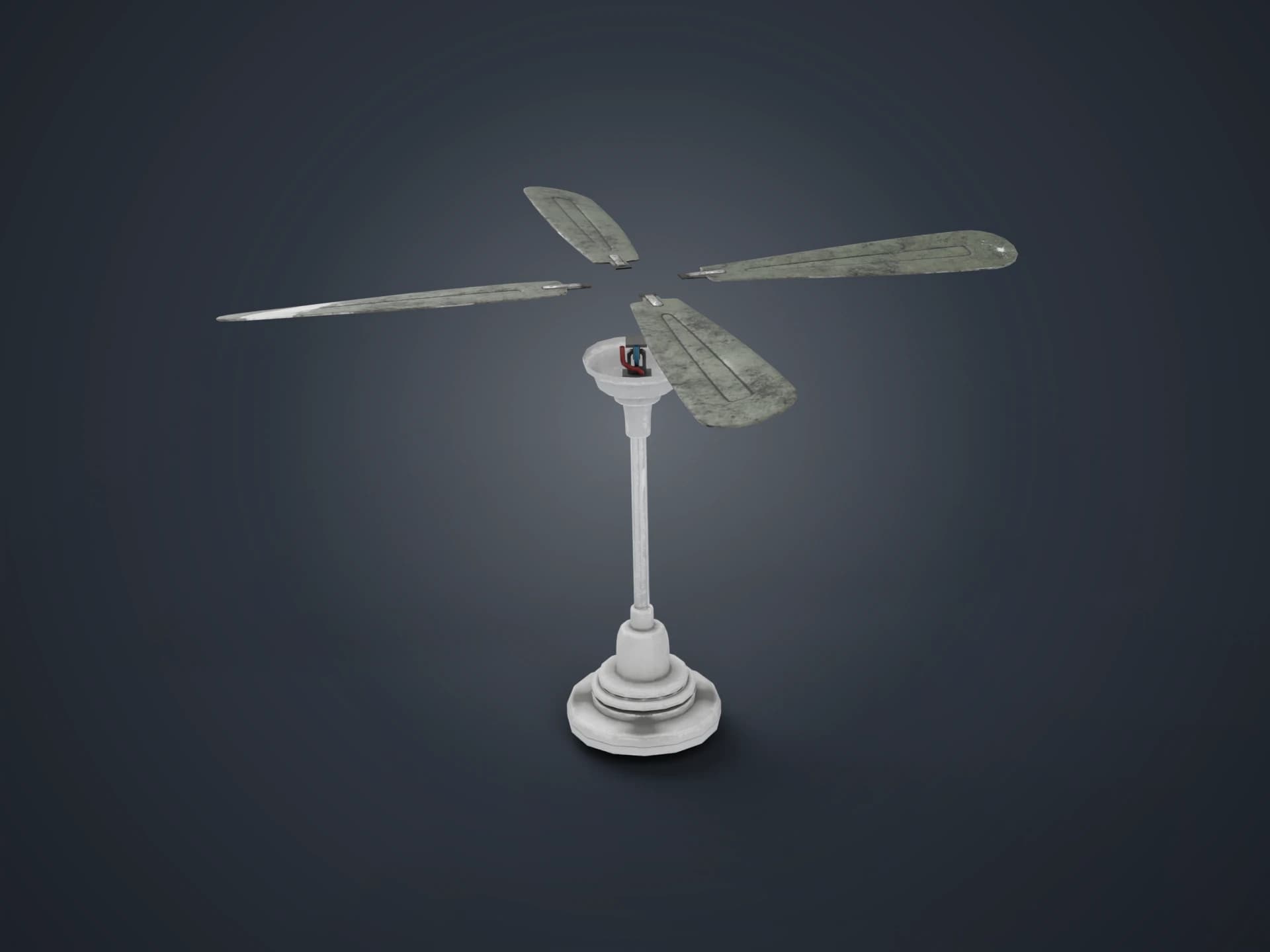 Rusty Ceiling Fan Animated 3D Model