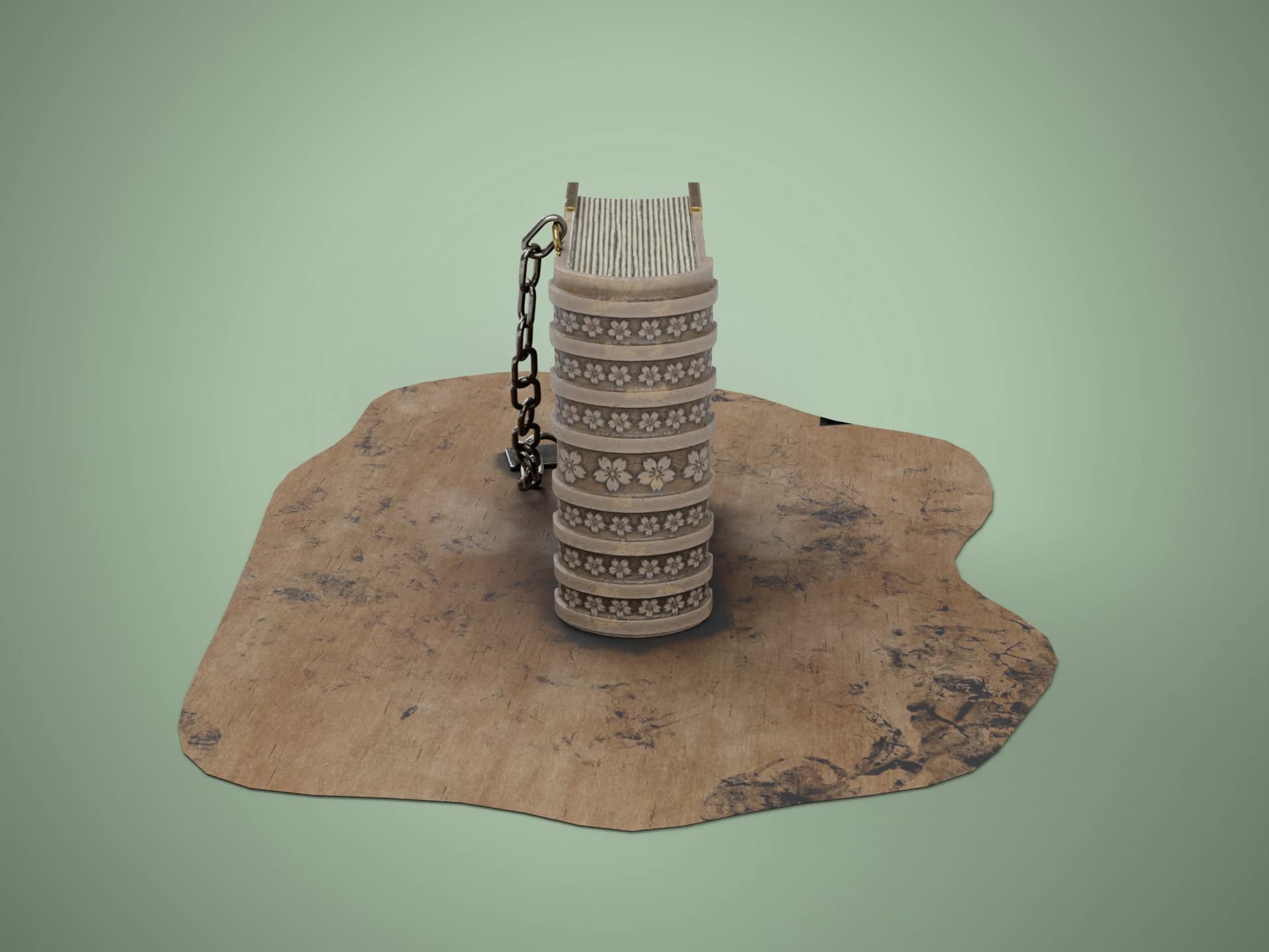 Chained Medieval Library Book 3D Model