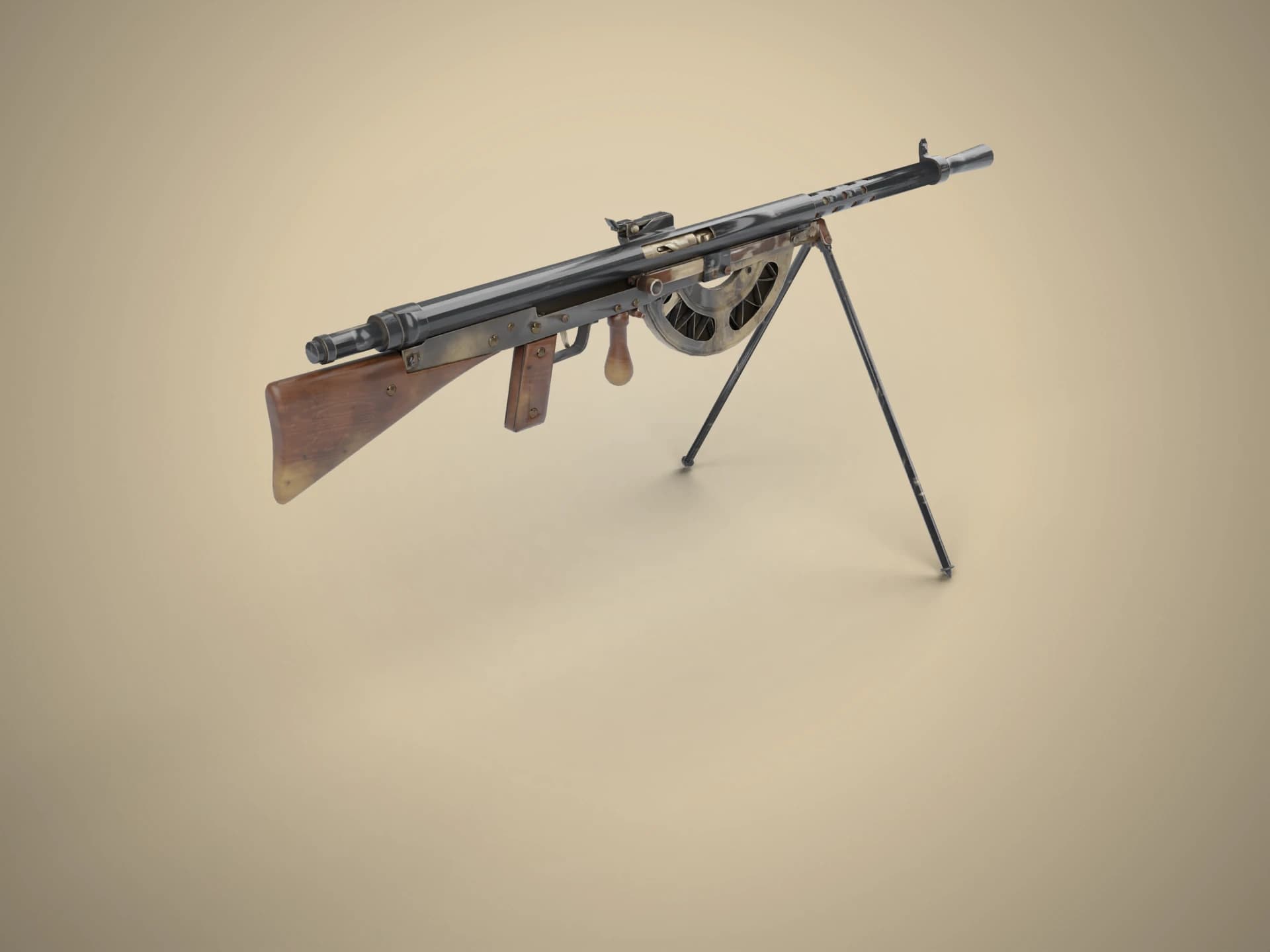 Chauchat Light Machine Gun 3D Model