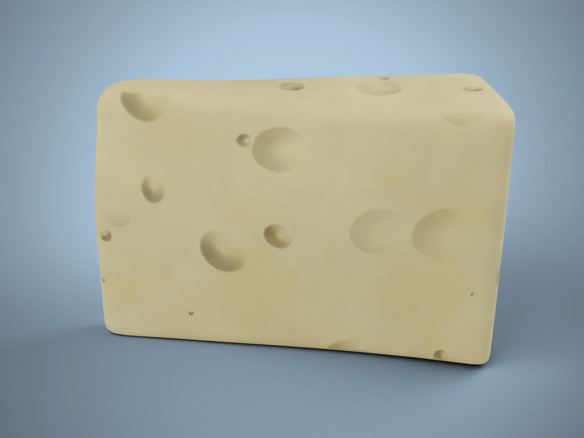 Wedge of Swiss-Style Cheese 3D Model