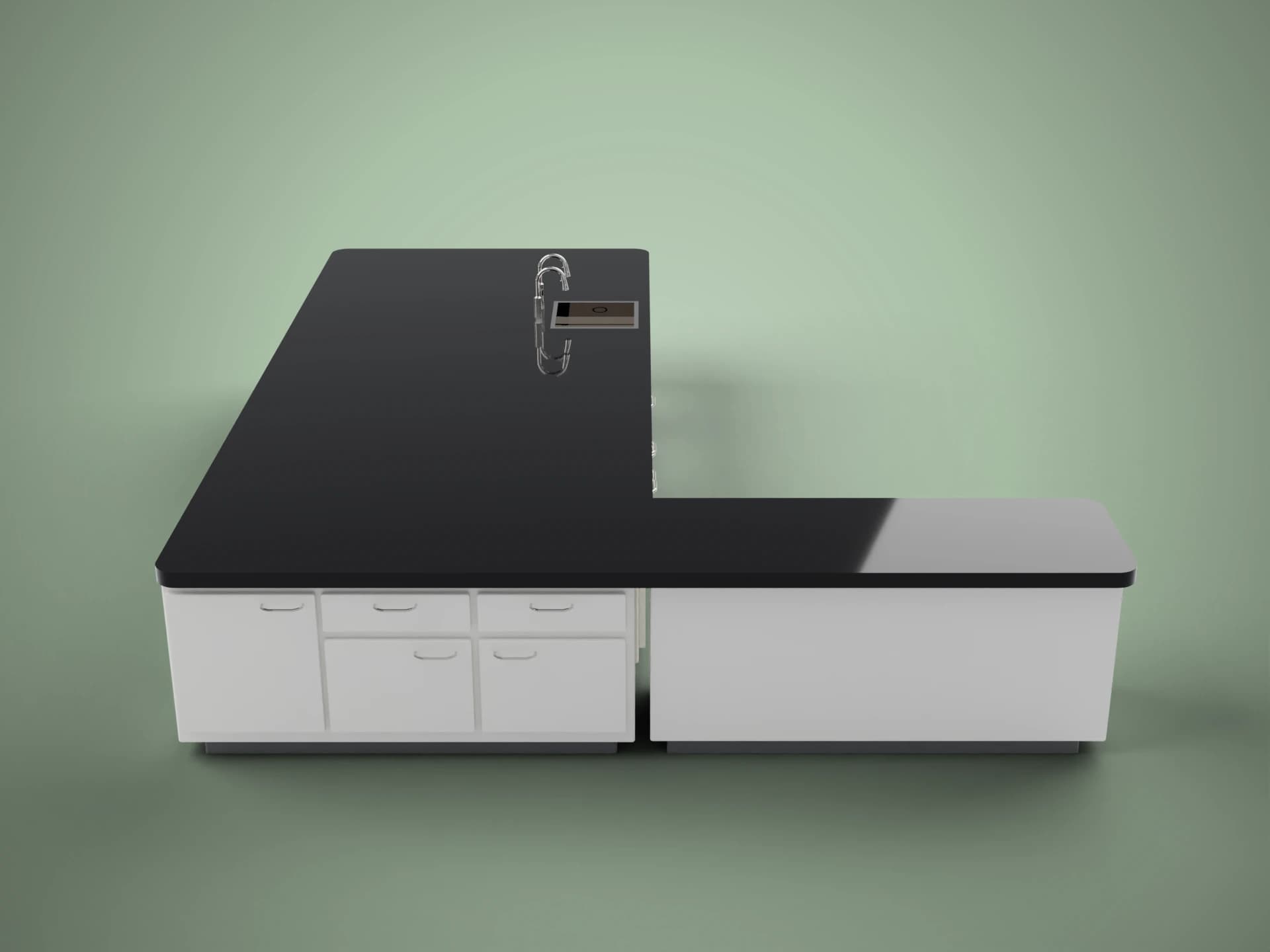 Chemistry Lab Bench with Sink 3D Model