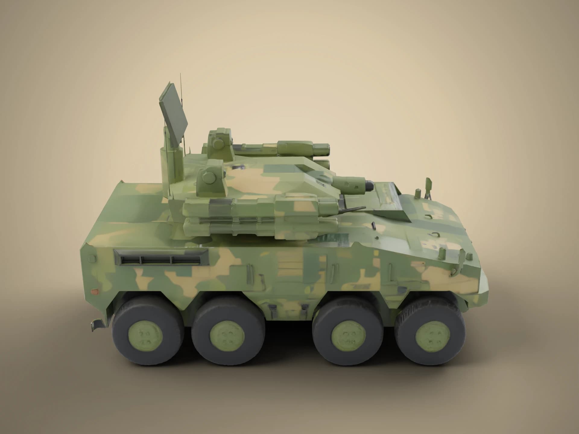 Type 625 Anti-Aircraft Gun Missile System 3D Model