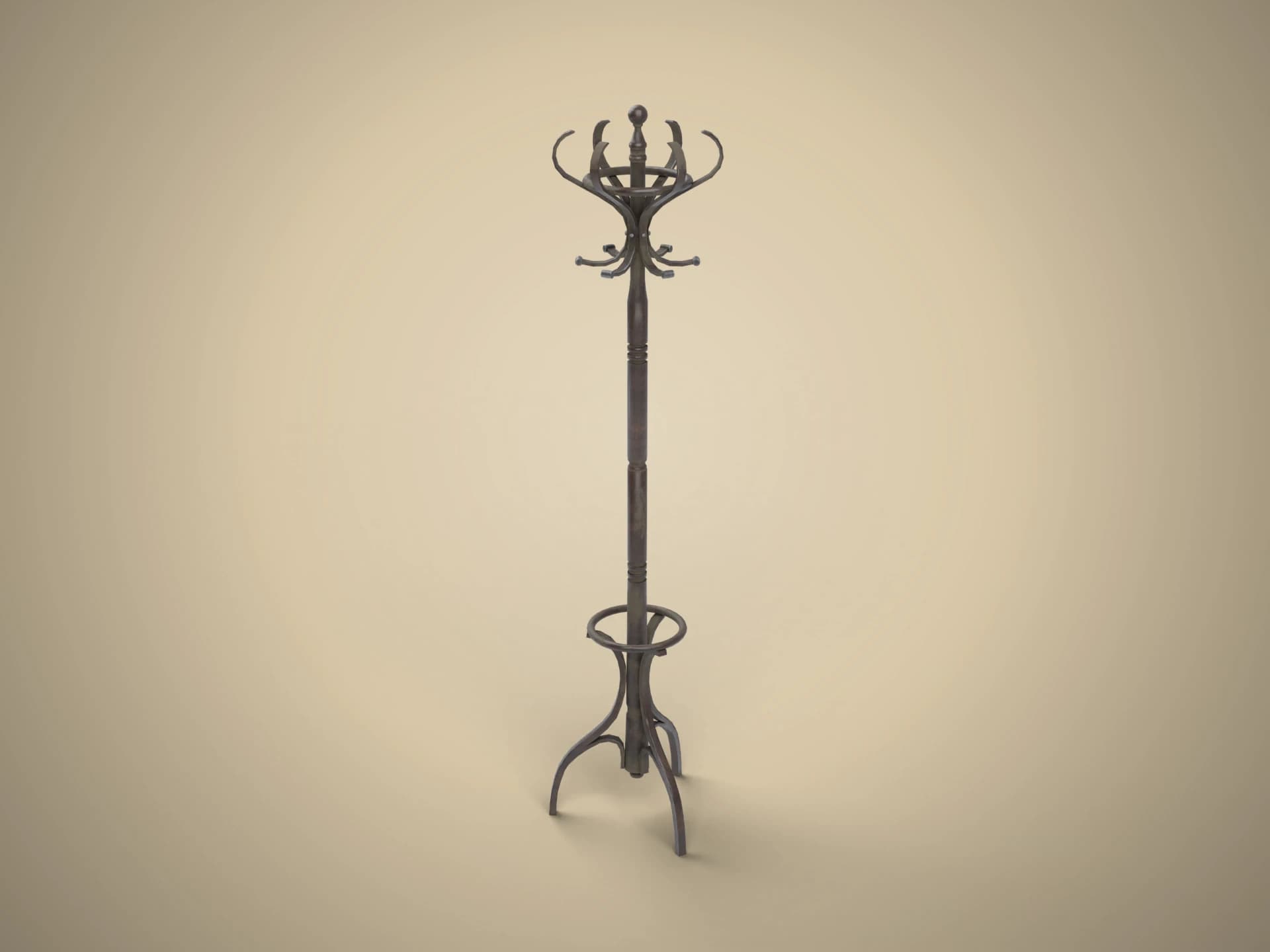 Bentwood Coat Rack 3D Model