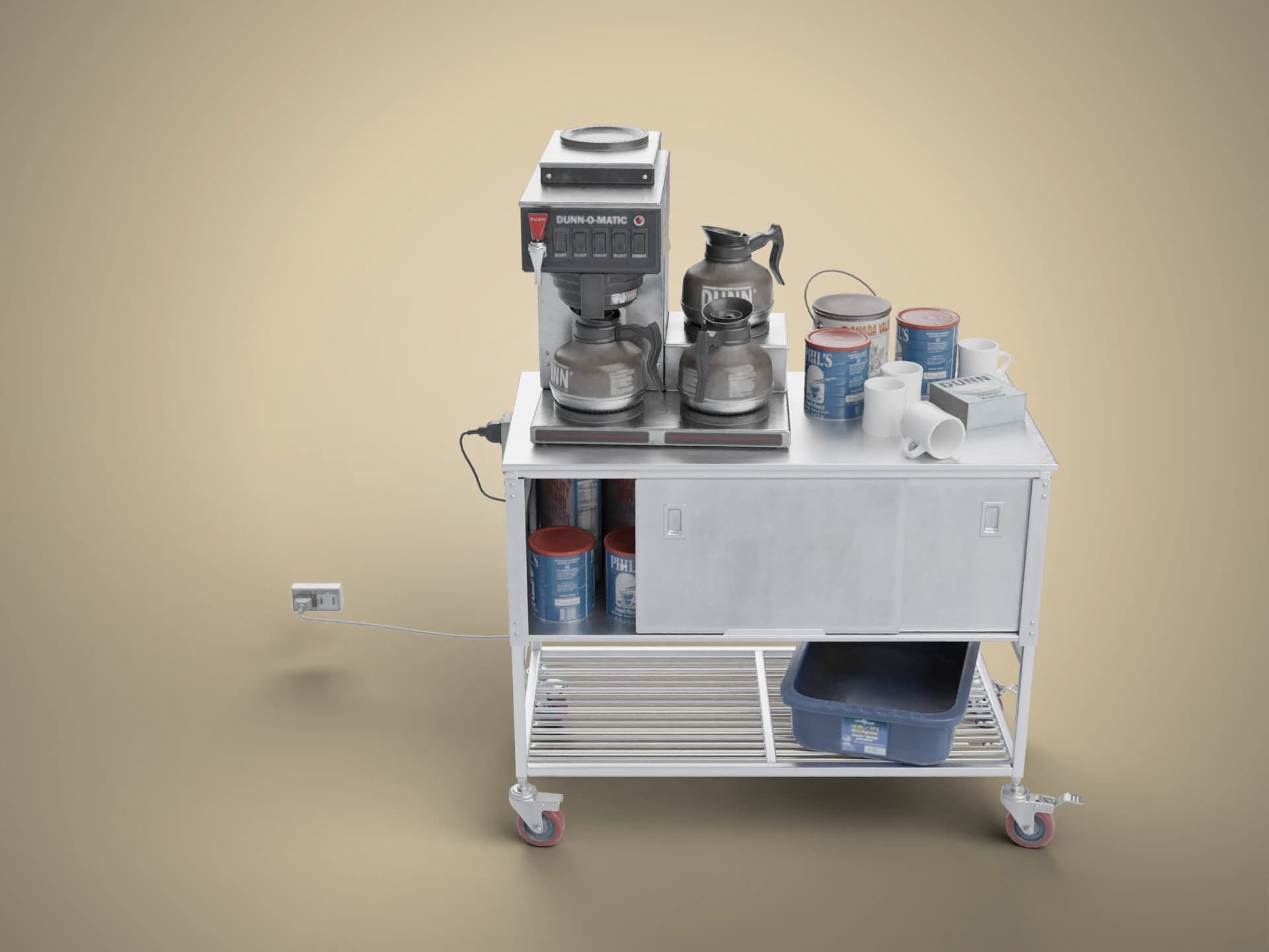 Mobile Coffee Cart 3D Model