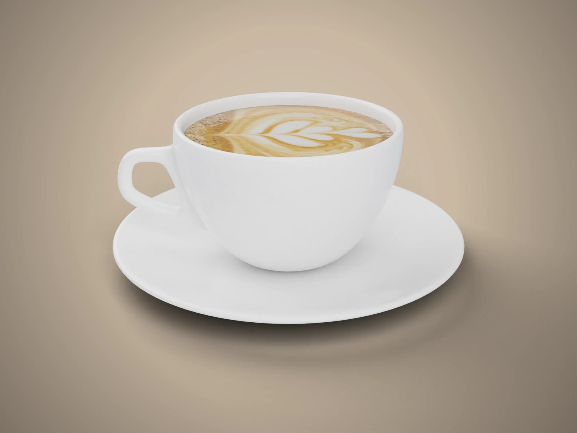 Cappuccino Cup and Saucer 3D Model