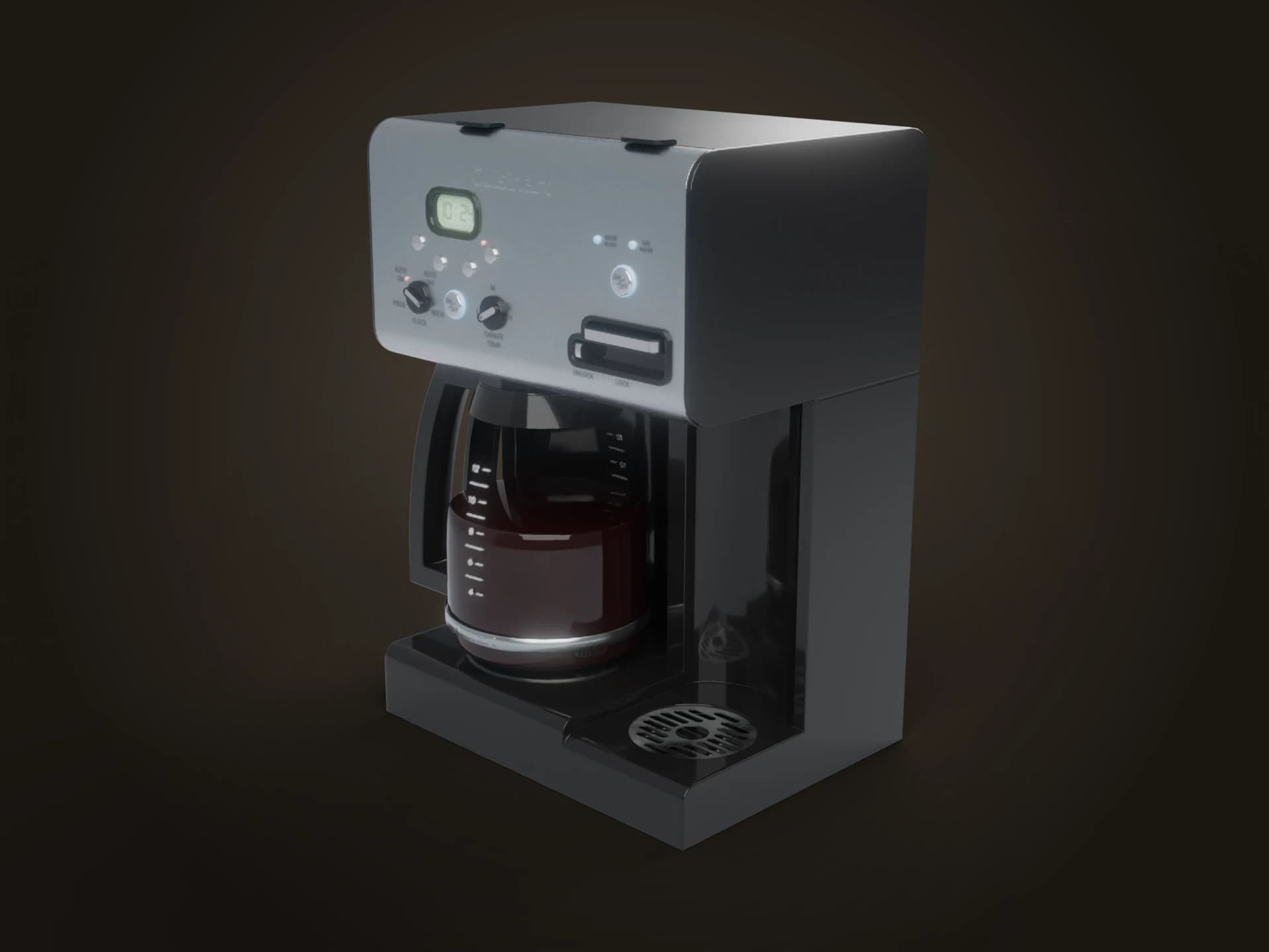 Drip Coffee Maker with Glass Carafe 3D Model