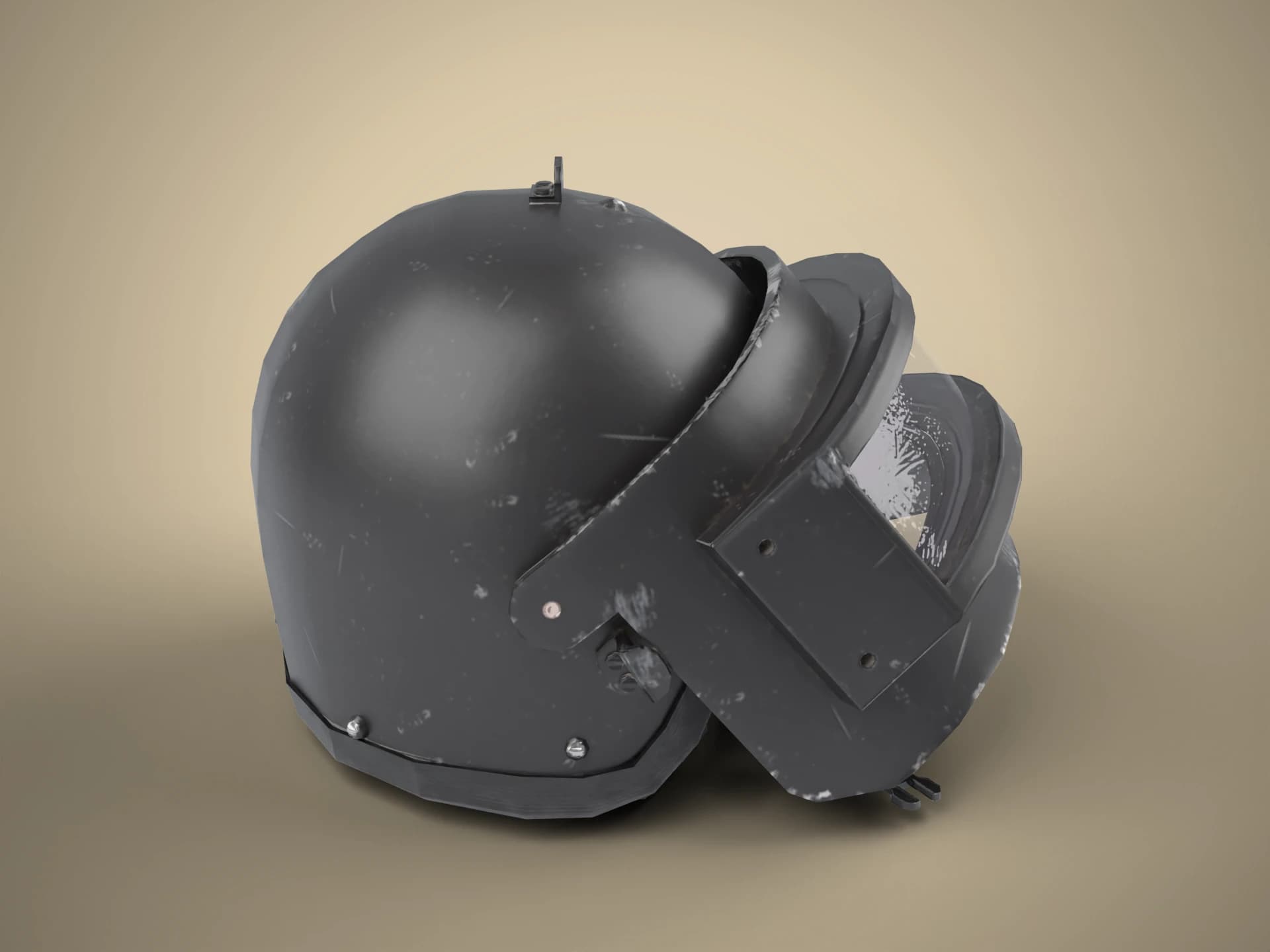 K6-3 Combat Helmet with Visor 3D Model