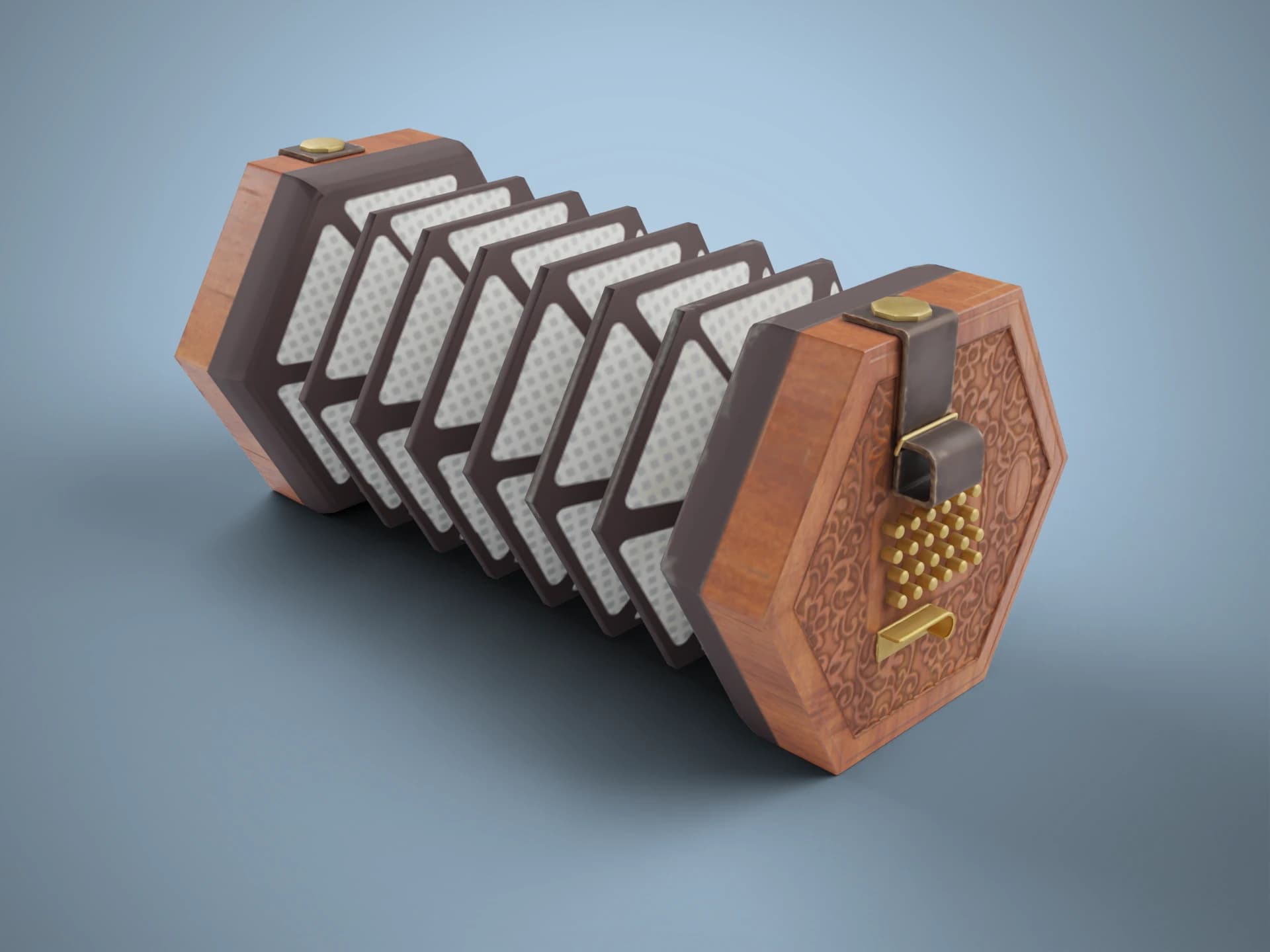 Wooden Concertina 3D Model