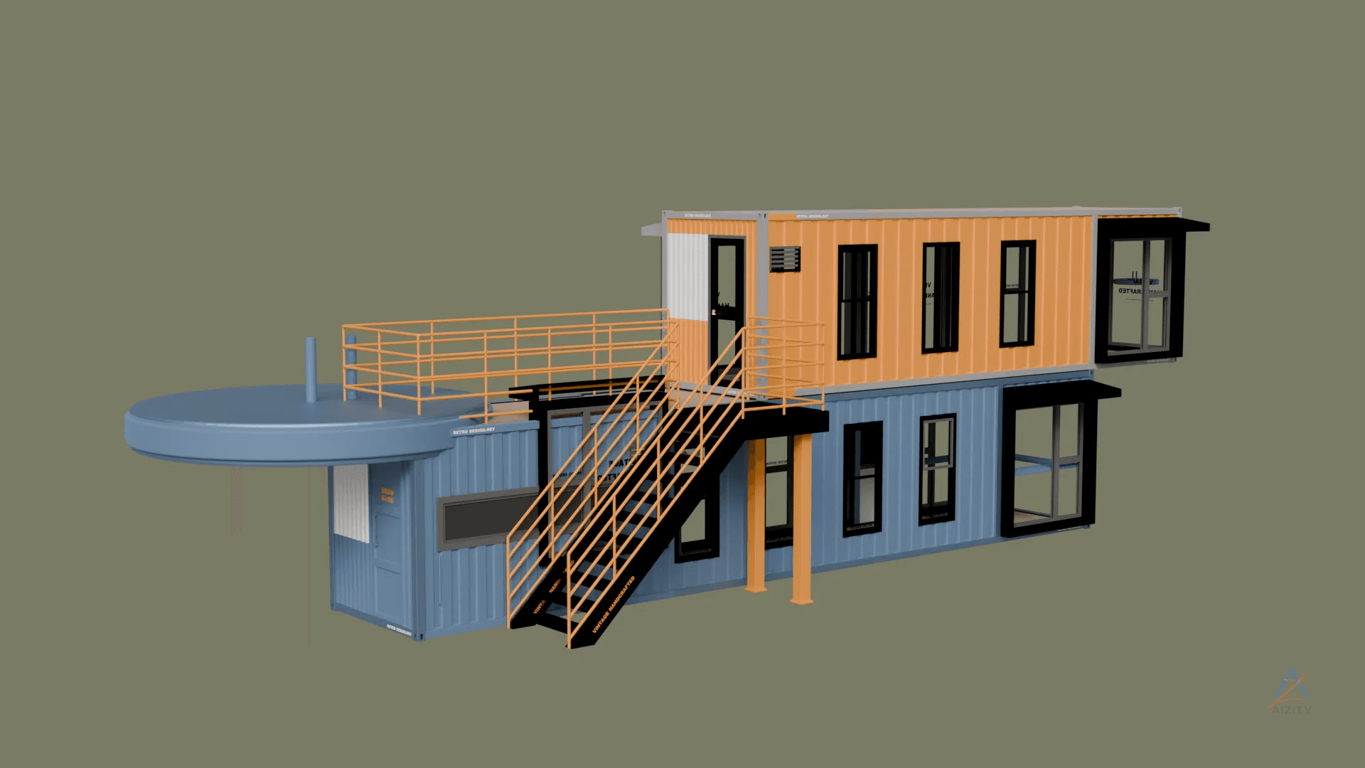 Container Architecture Café 3D model