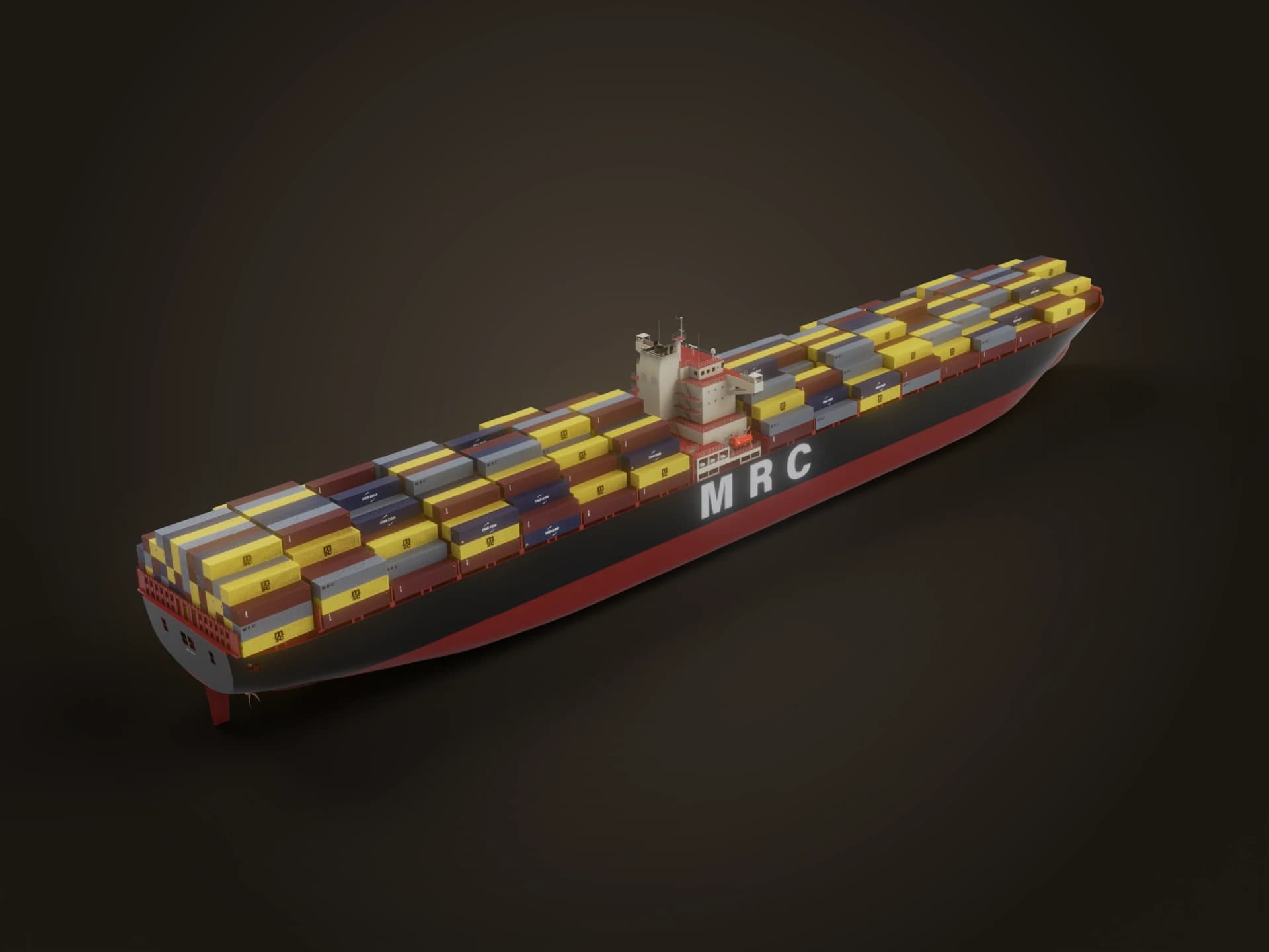 Large Container Ship 3D Model