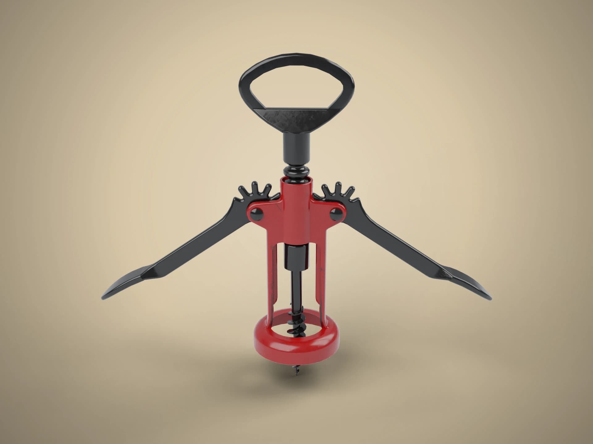 Winged Corkscrew Wine Opener 3D Model