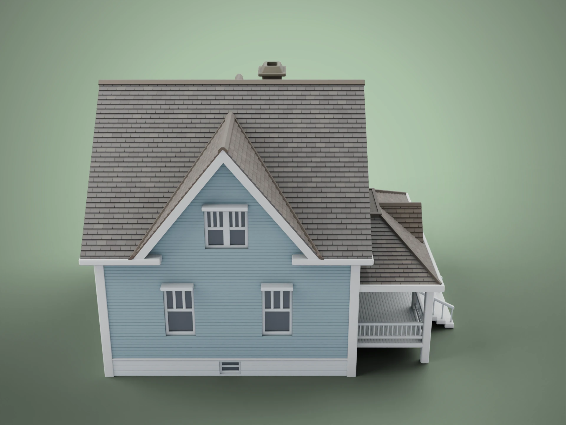 American Countryside Farmhouse 3D Model