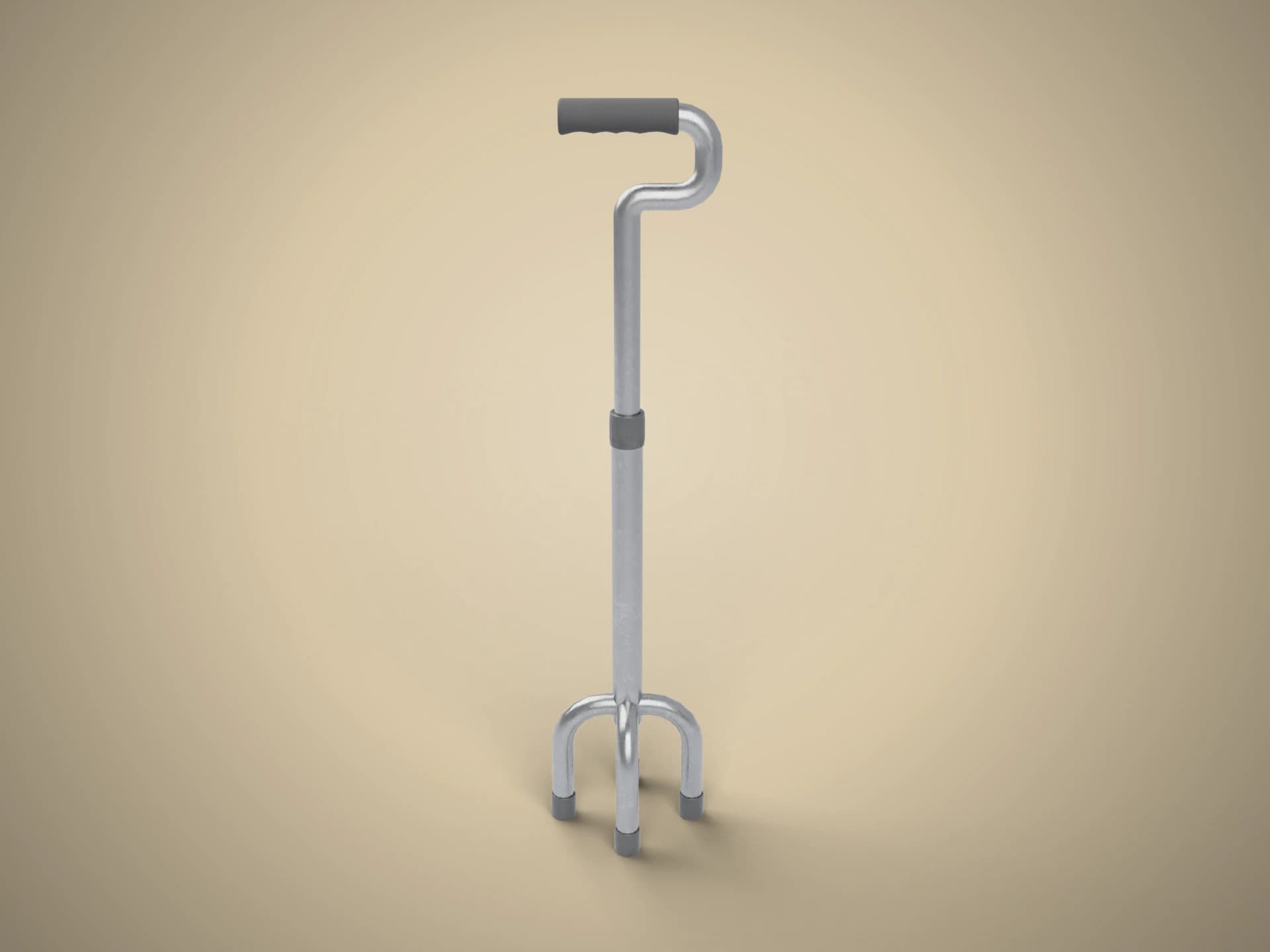 Quad Walking Cane 3D Model