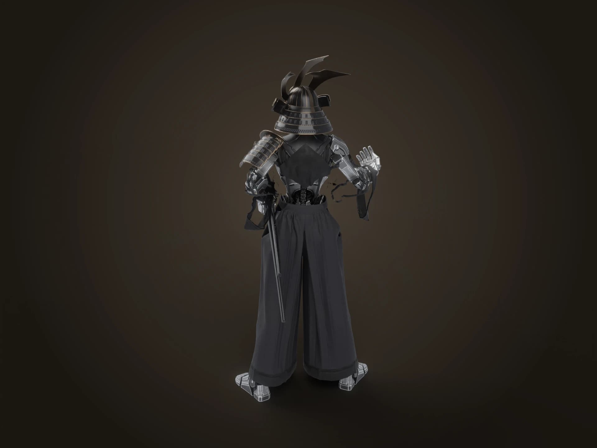 Cyber Samurai Armour Character 3D Model